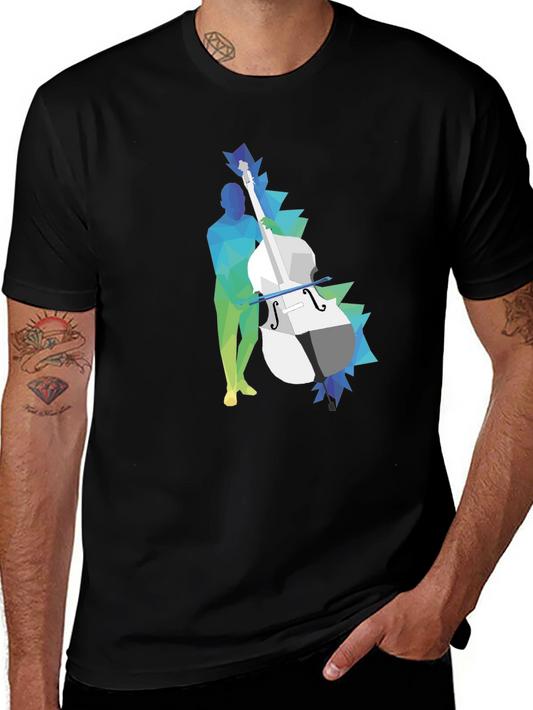 Abstract Bass Player Graphic Tee