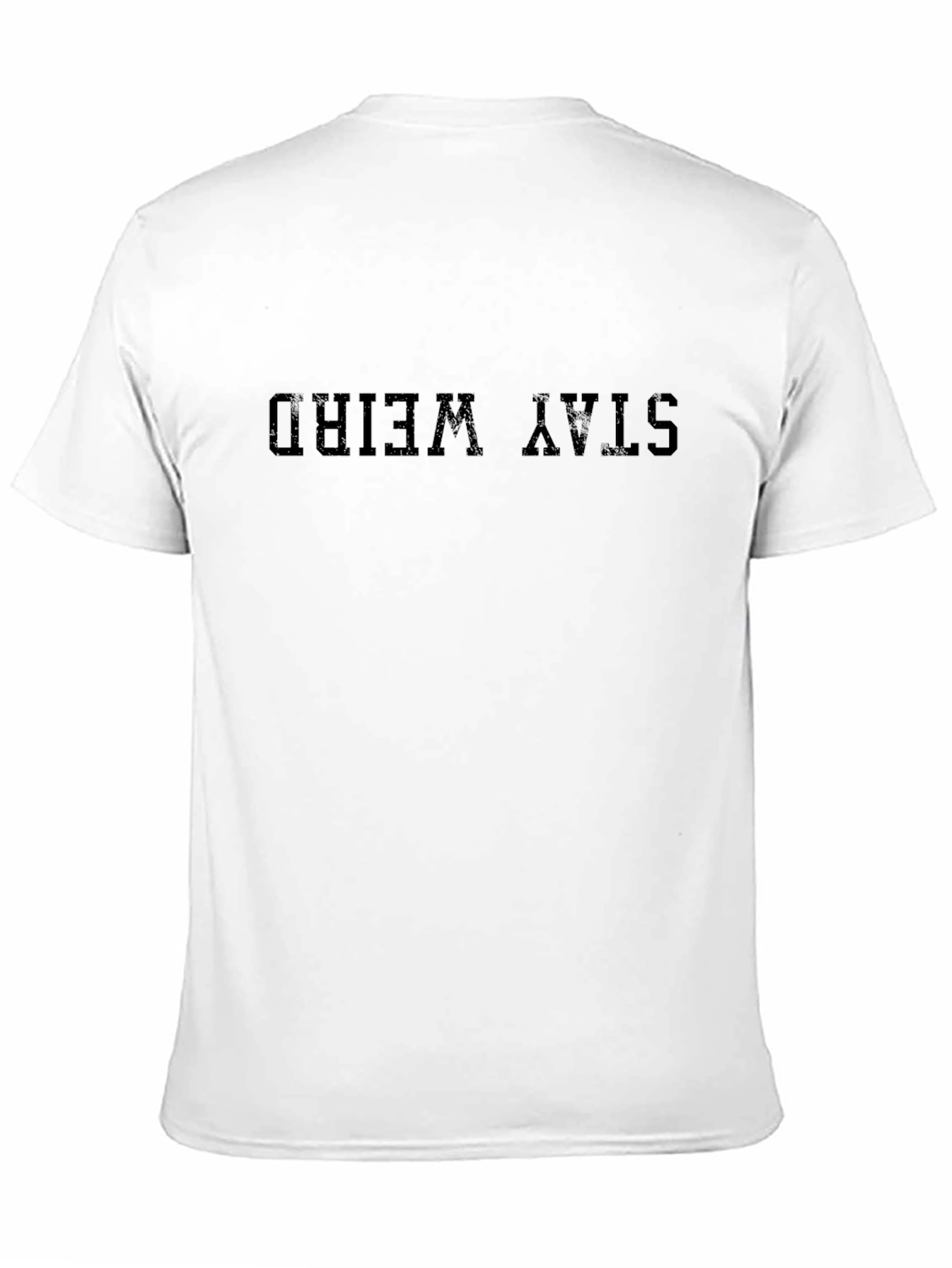 Stay Weird Graphic Tee - Menss Black Cotton T-Shirt