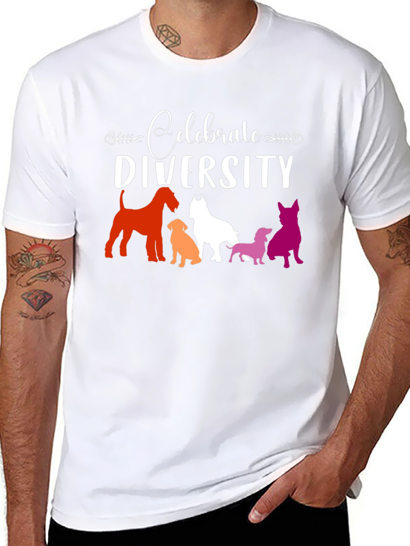 Celebrate Diversity Dog Breed Graphic Tee