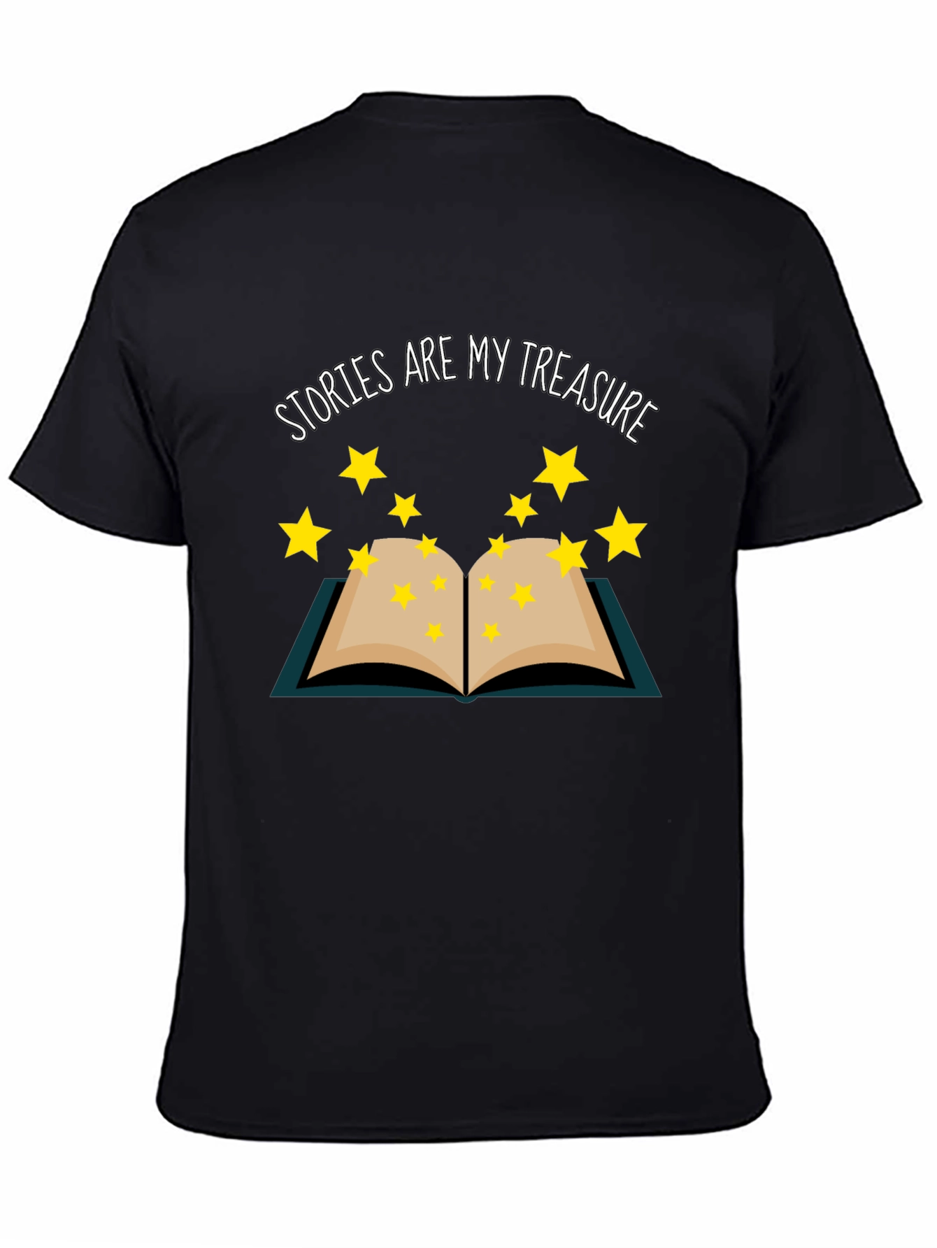 Stories Are My Treasure Black T-Shirt Book Lover
