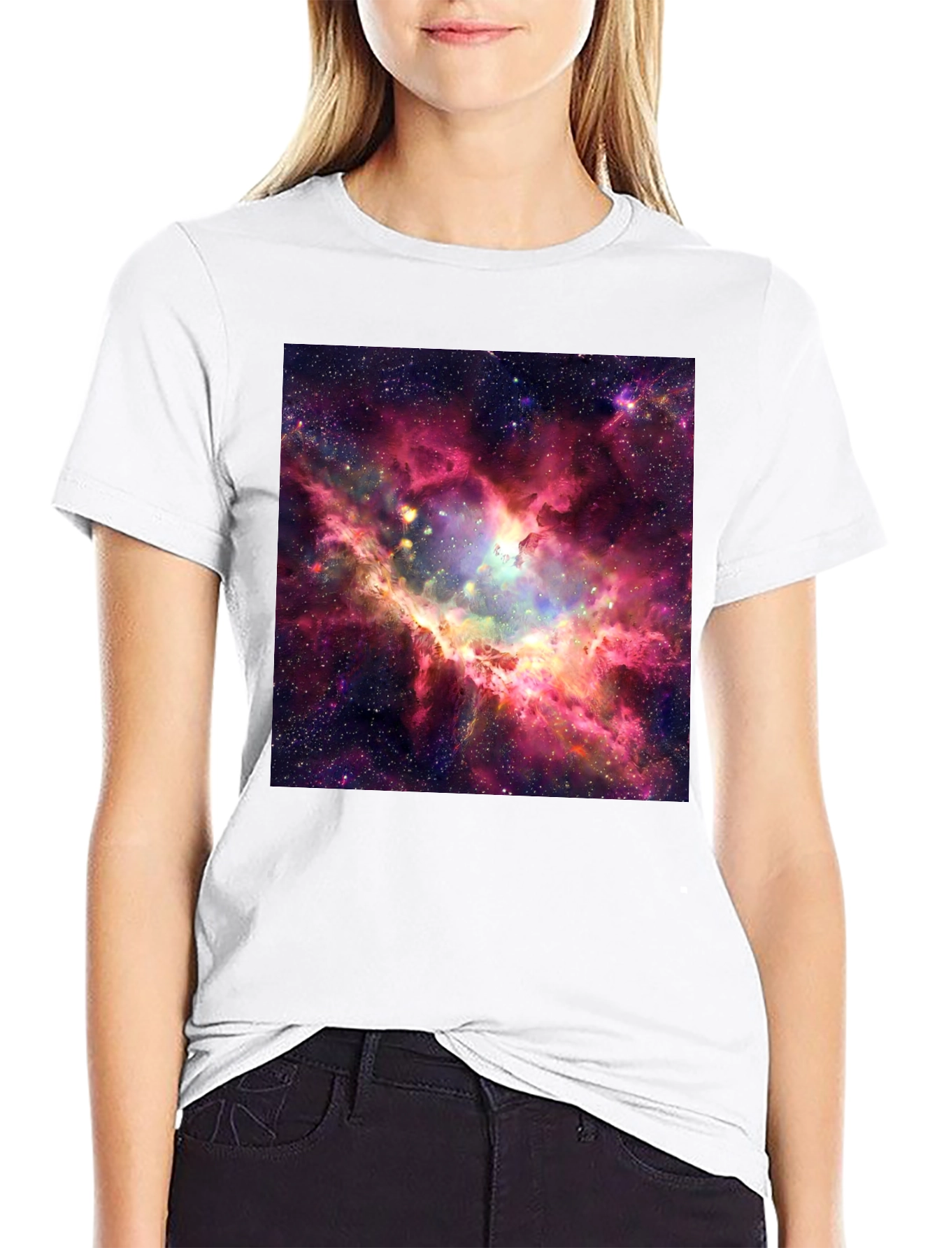 Nebula Print Black T-Shirt