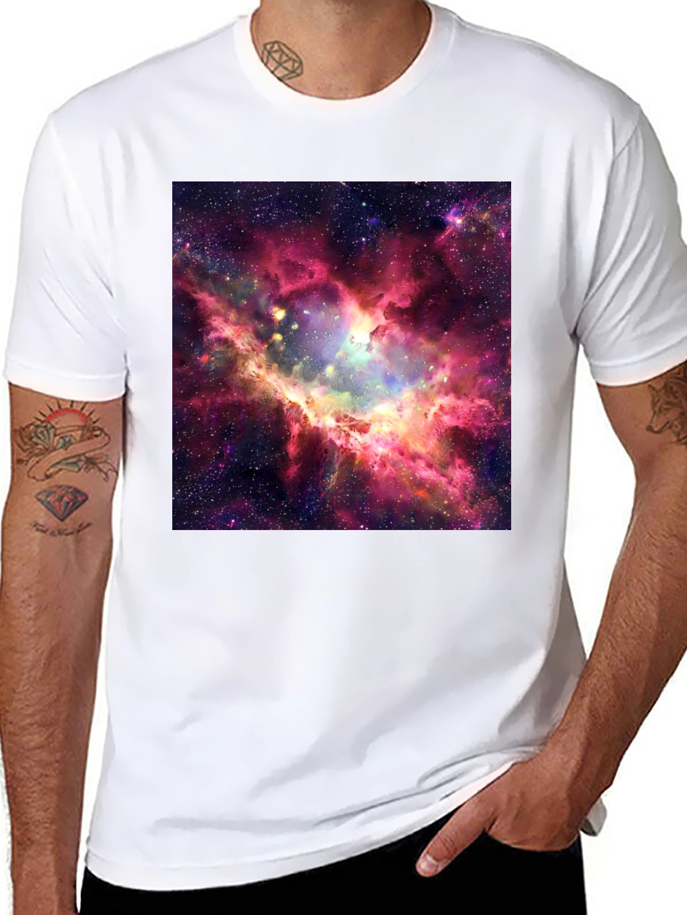 Nebula Print Black T-Shirt