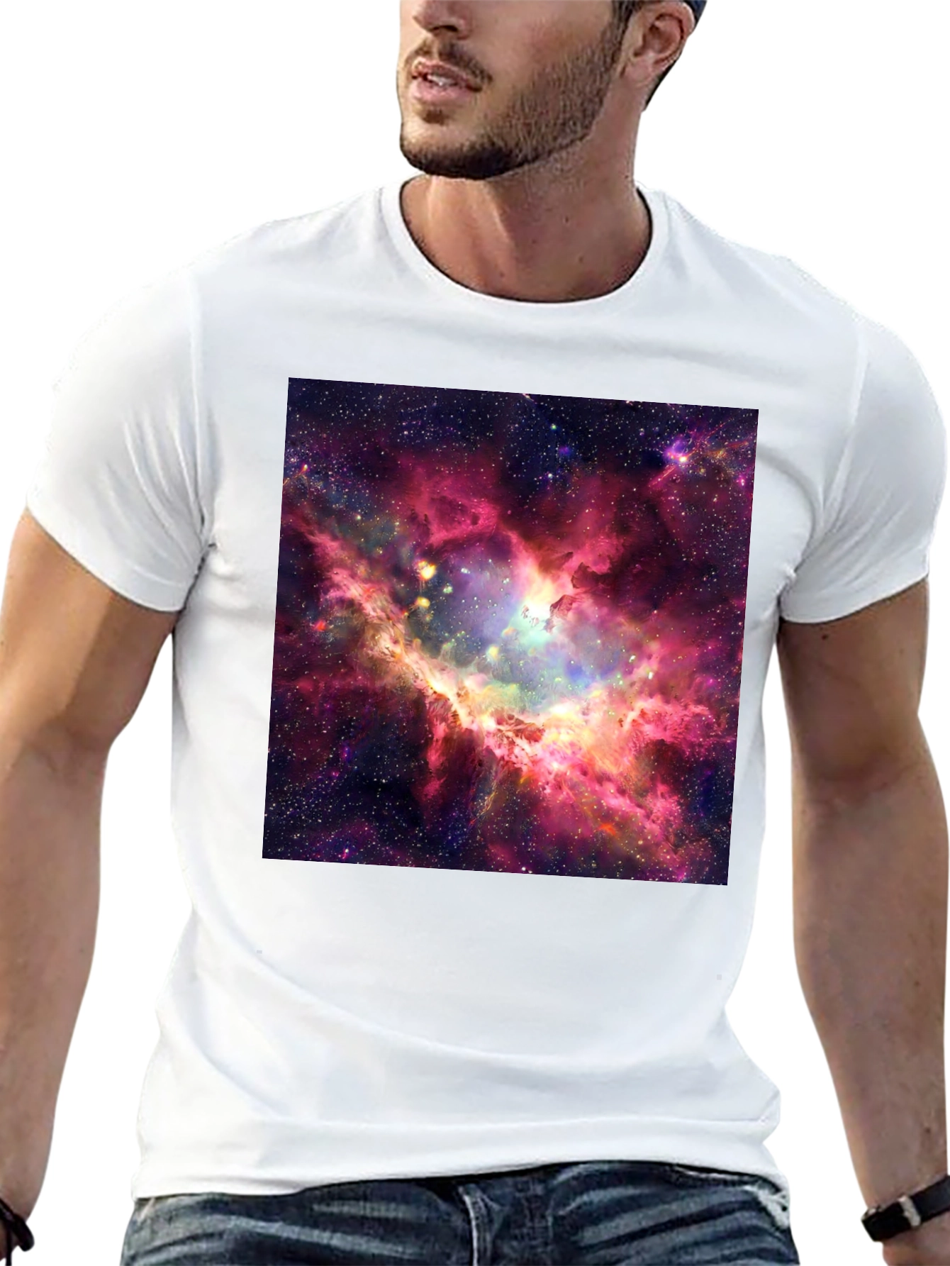 Nebula Print Black T-Shirt