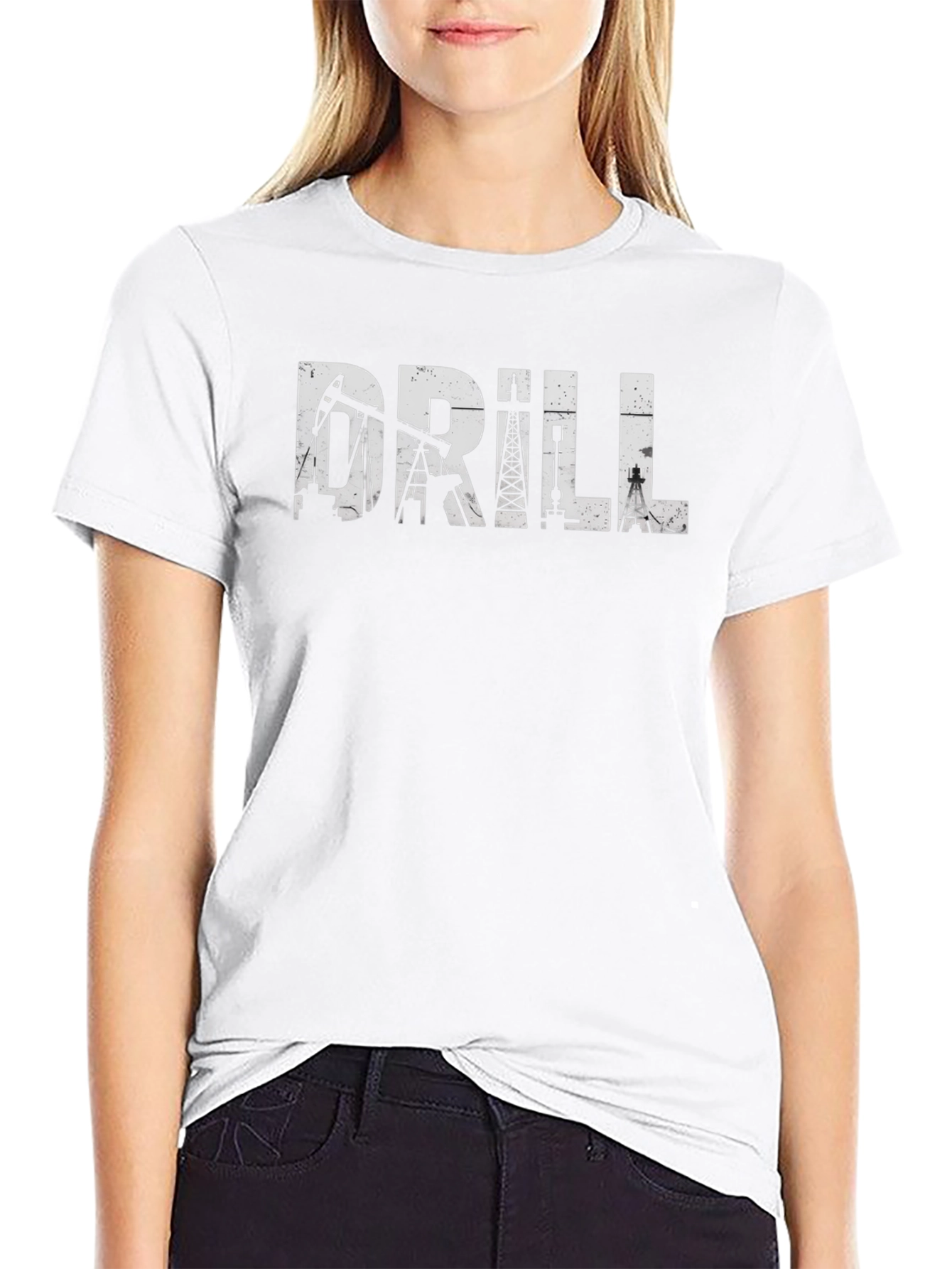 Drill Rig Black T-Shirt - Oilfield Worker Apparel