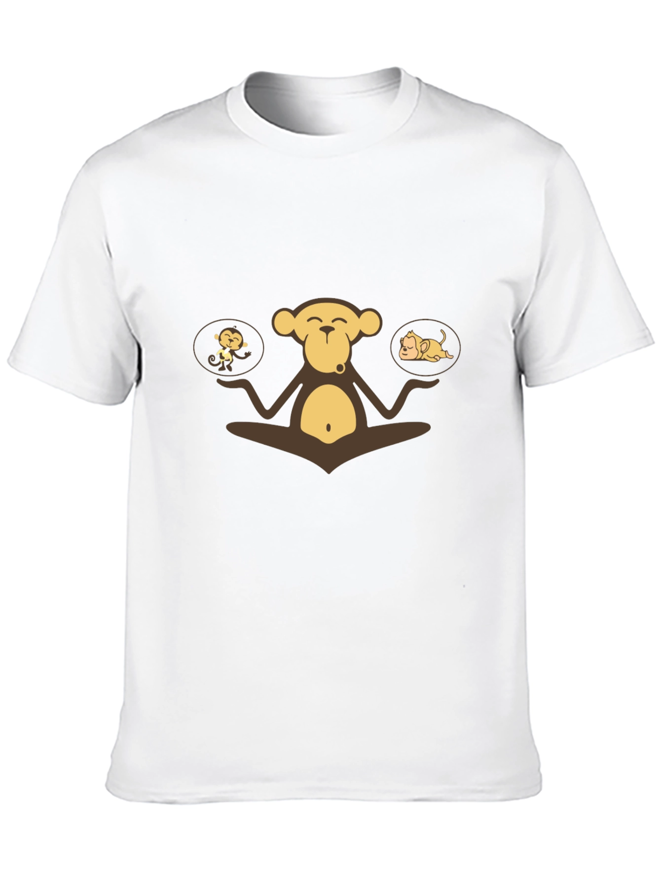 Zen Monkey Graphic Tee - Black Cotton Comfort