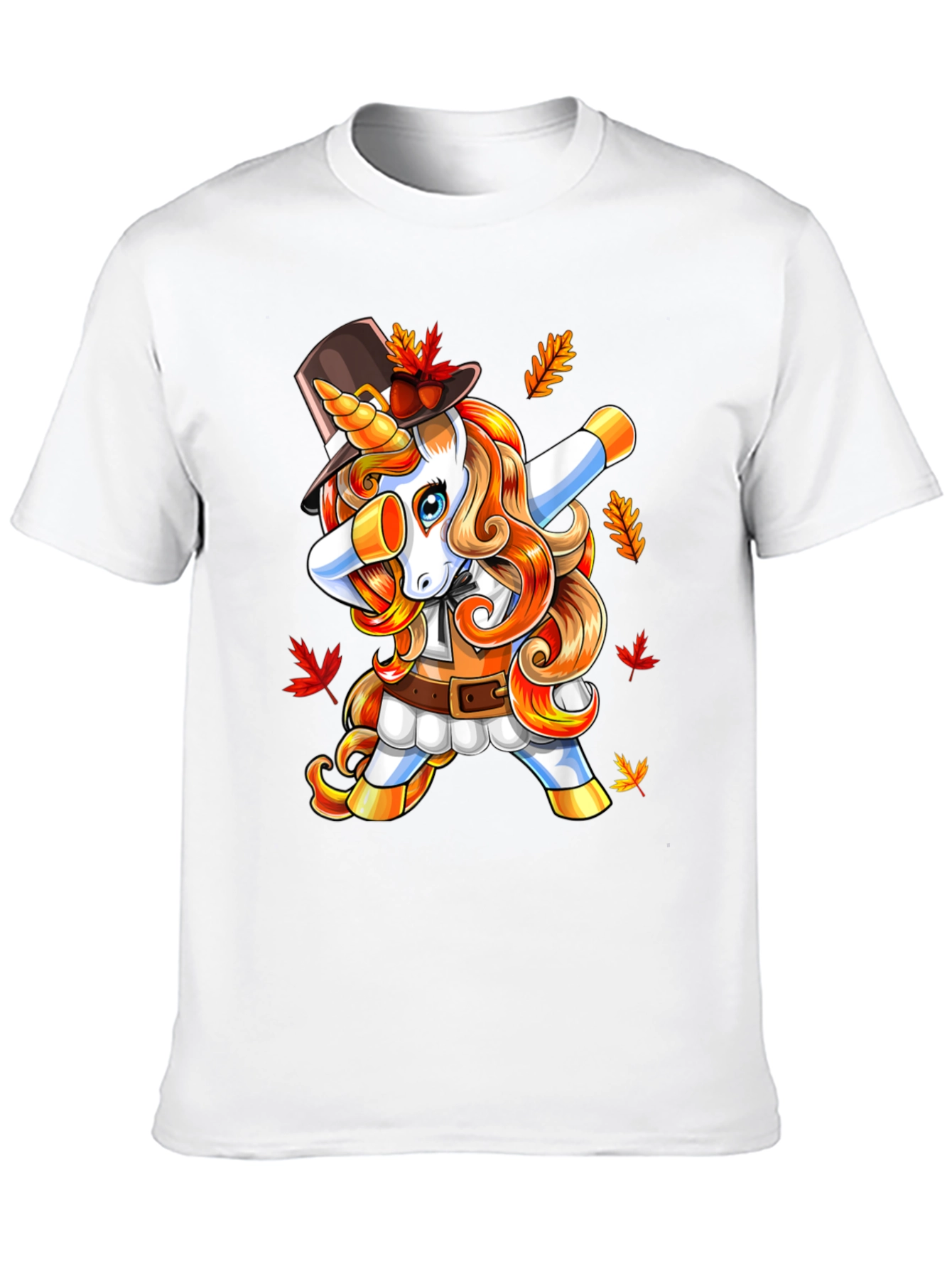 Thanksgiving Unicorn Dabbing Mens T-Shirt