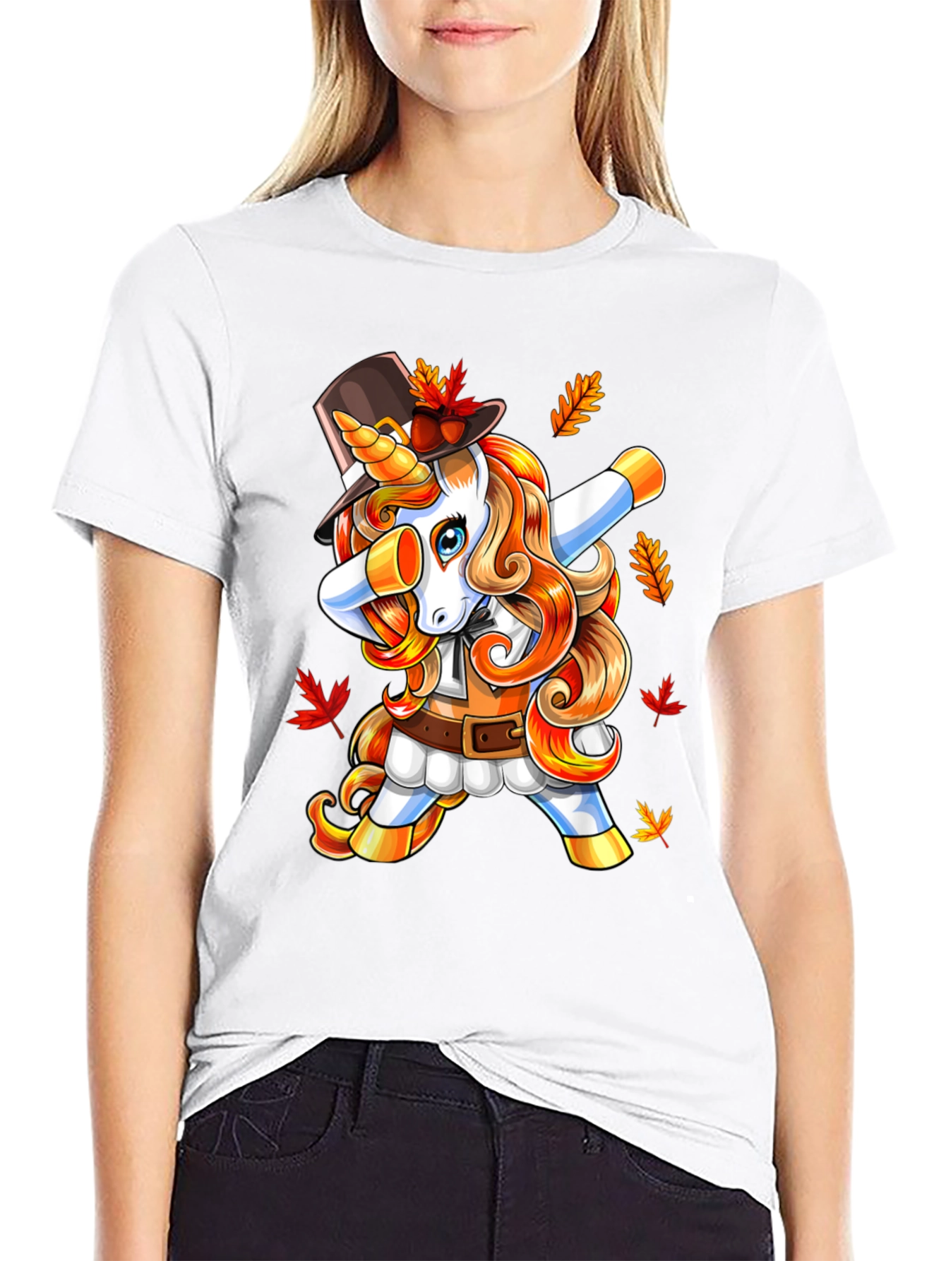 Thanksgiving Unicorn Dabbing Mens T-Shirt