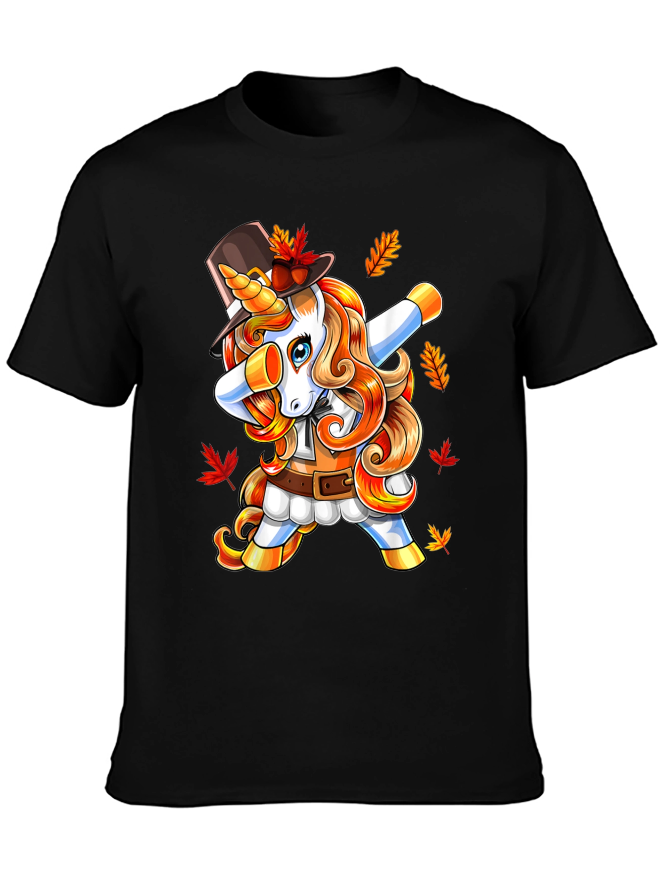 Thanksgiving Unicorn Dabbing Mens T-Shirt