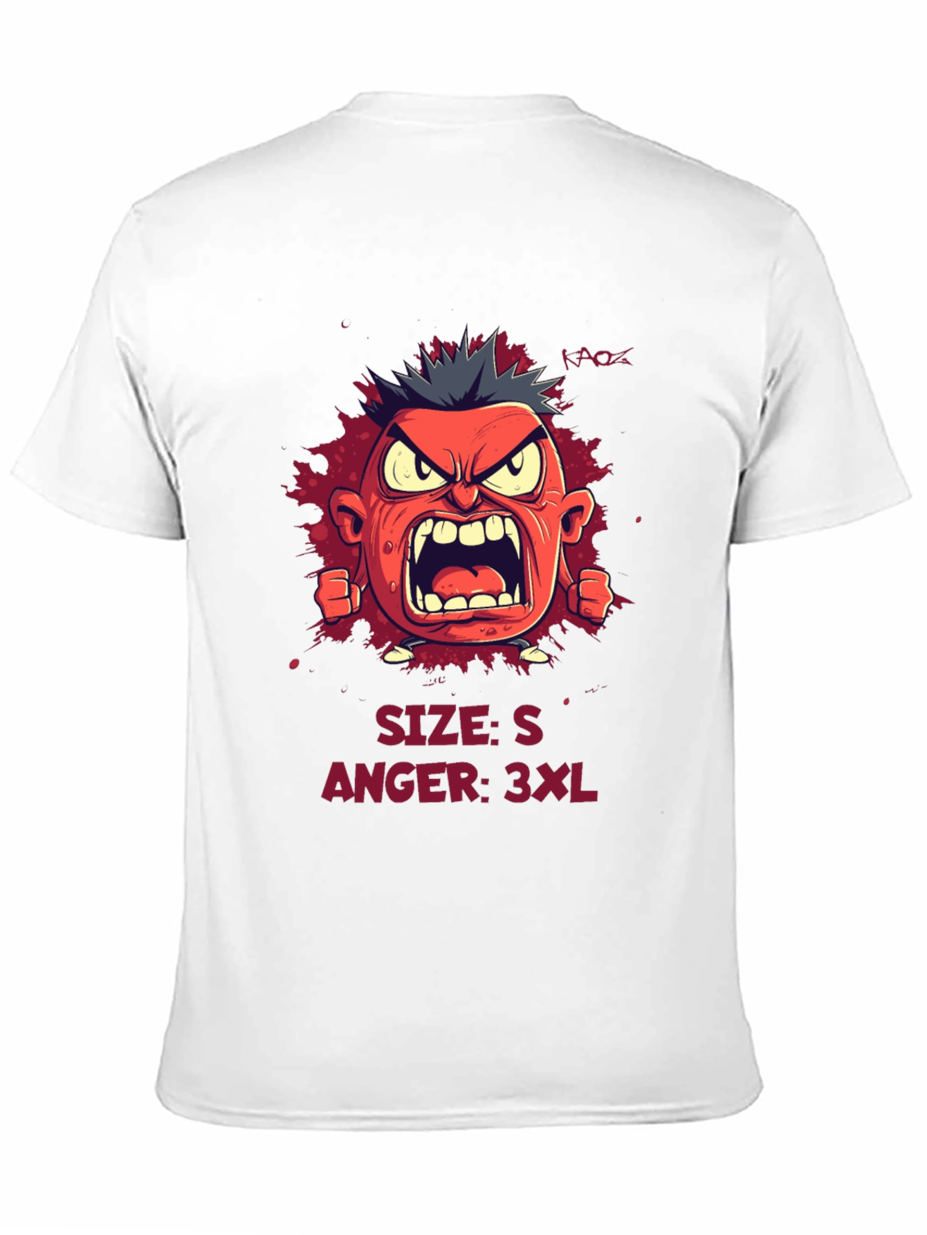Angry Cartoon Character Graphic Tee - Black