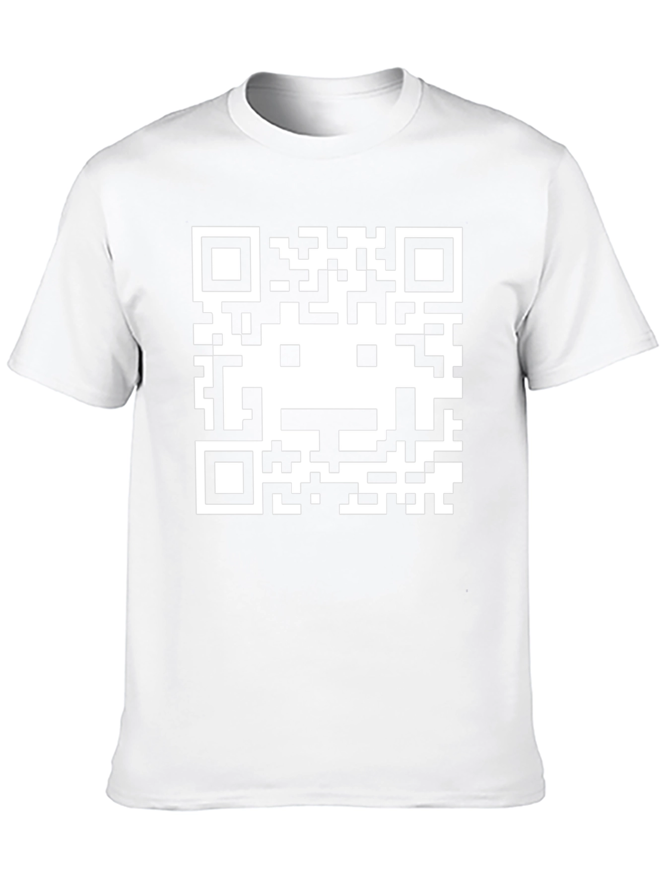 Pixel QR Code Graphic Tee - Black Cotton Blend