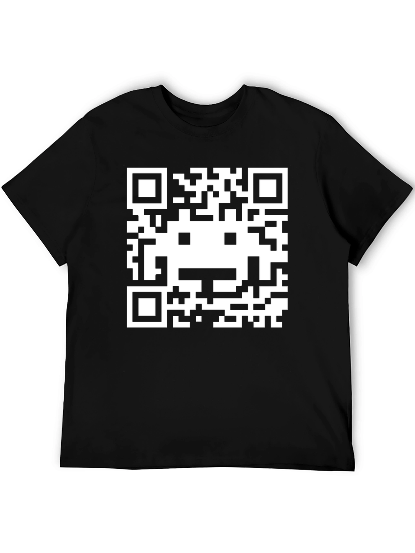 Pixel QR Code Graphic Tee - Black Cotton Blend
