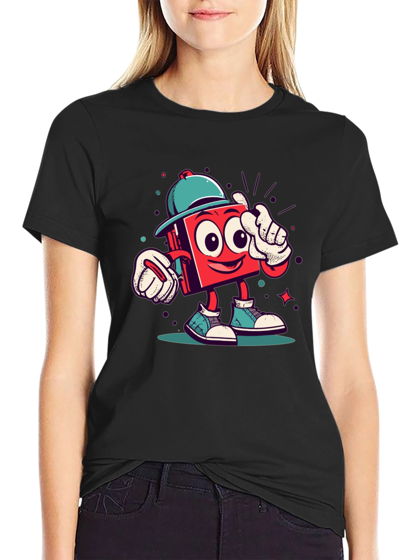 Cartoon Character Graphic Tee - Funky Style