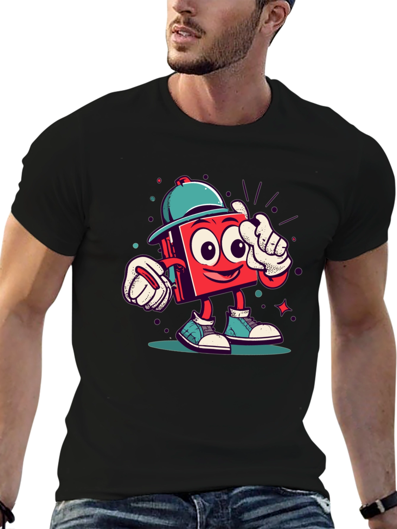 Cartoon Character Graphic Tee - Funky Style