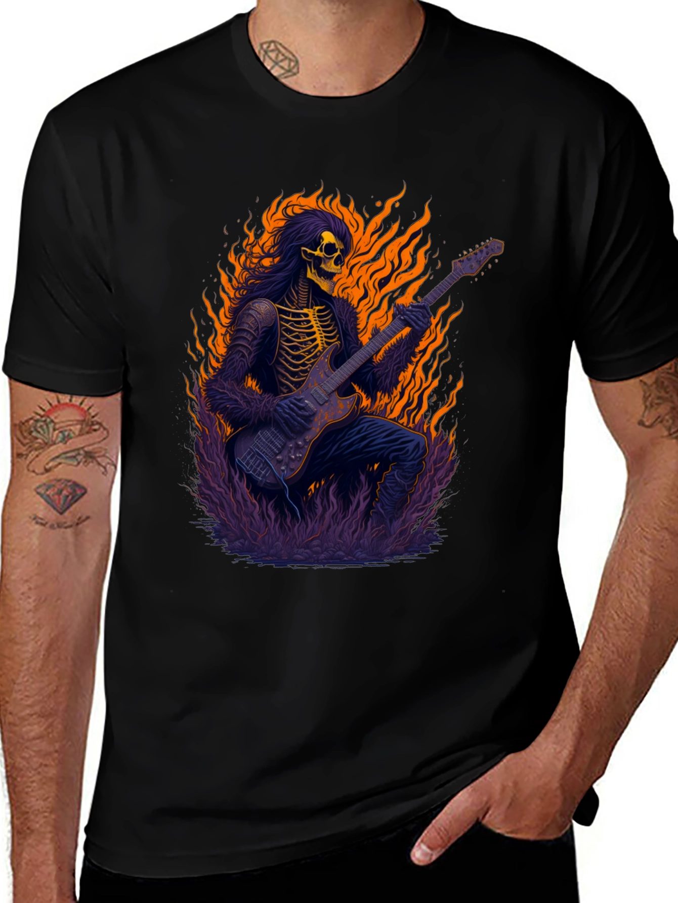 Skeleton Guitarist Graphic T-Shirt