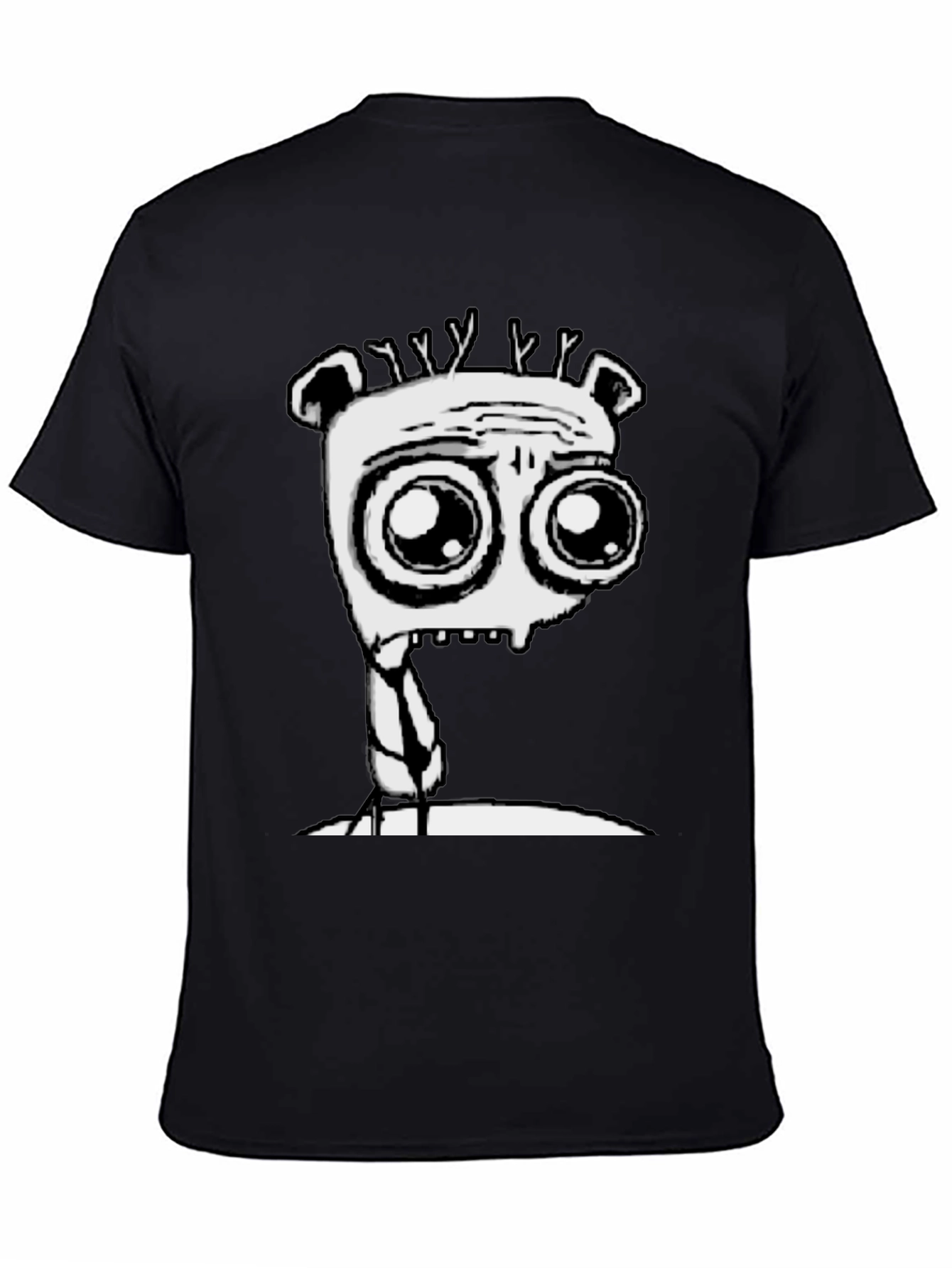 Cartoon Monster Graphic Tee - Black T-Shirt