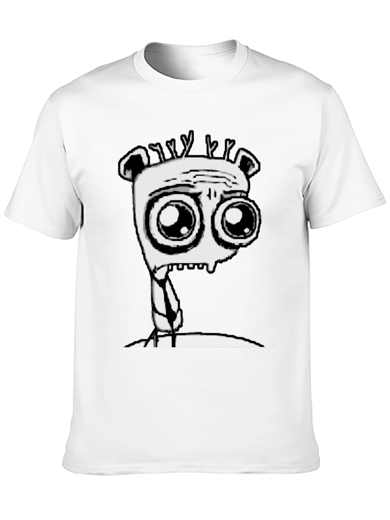Cartoon Monster Graphic Tee - Black T-Shirt