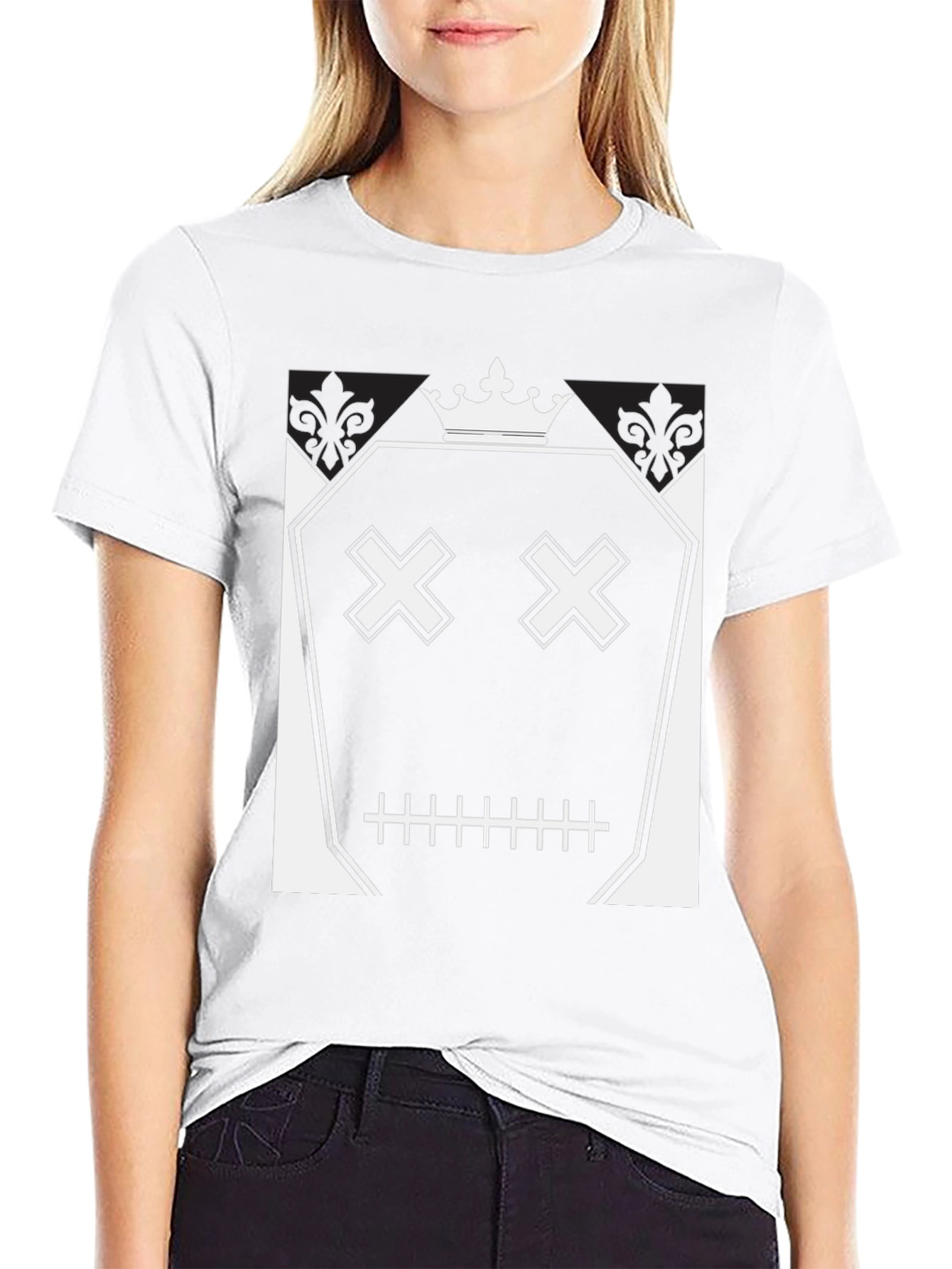 Crown Skull Face Graphic T-Shirt - Mens Black Tee