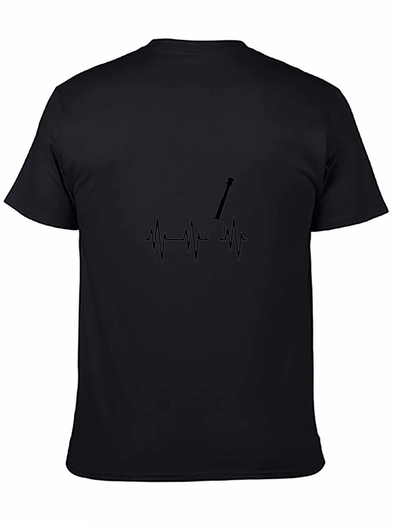 Guitar Heartbeat Graphic Tee - Black