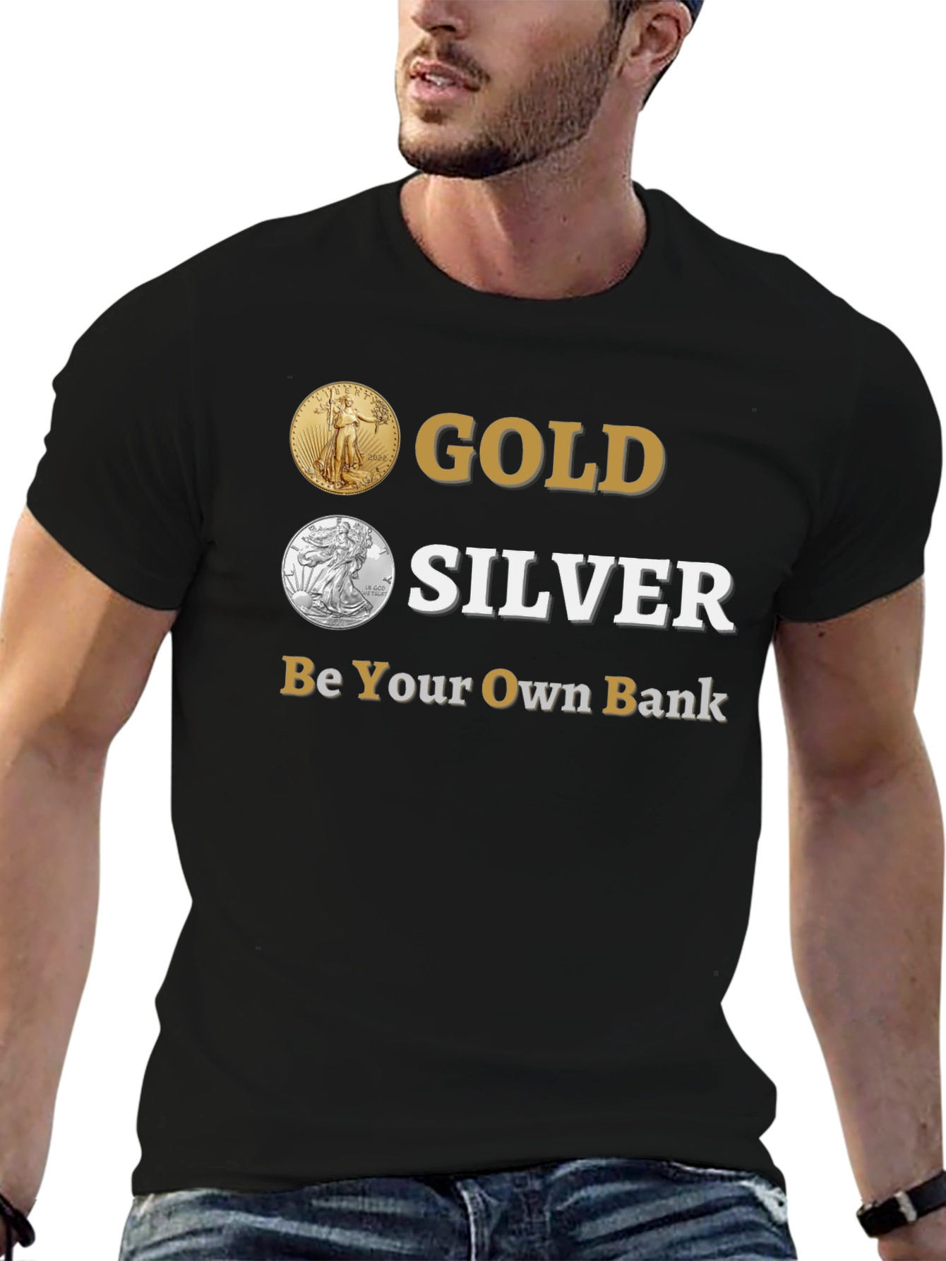 Gold & Silver Be Your Own Bank T-Shirt