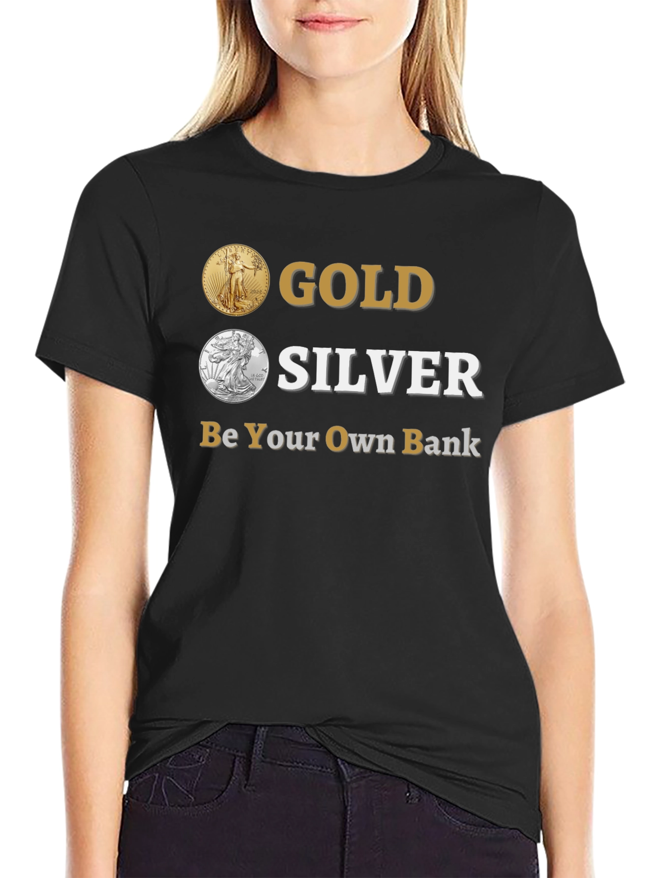 Gold & Silver Be Your Own Bank T-Shirt