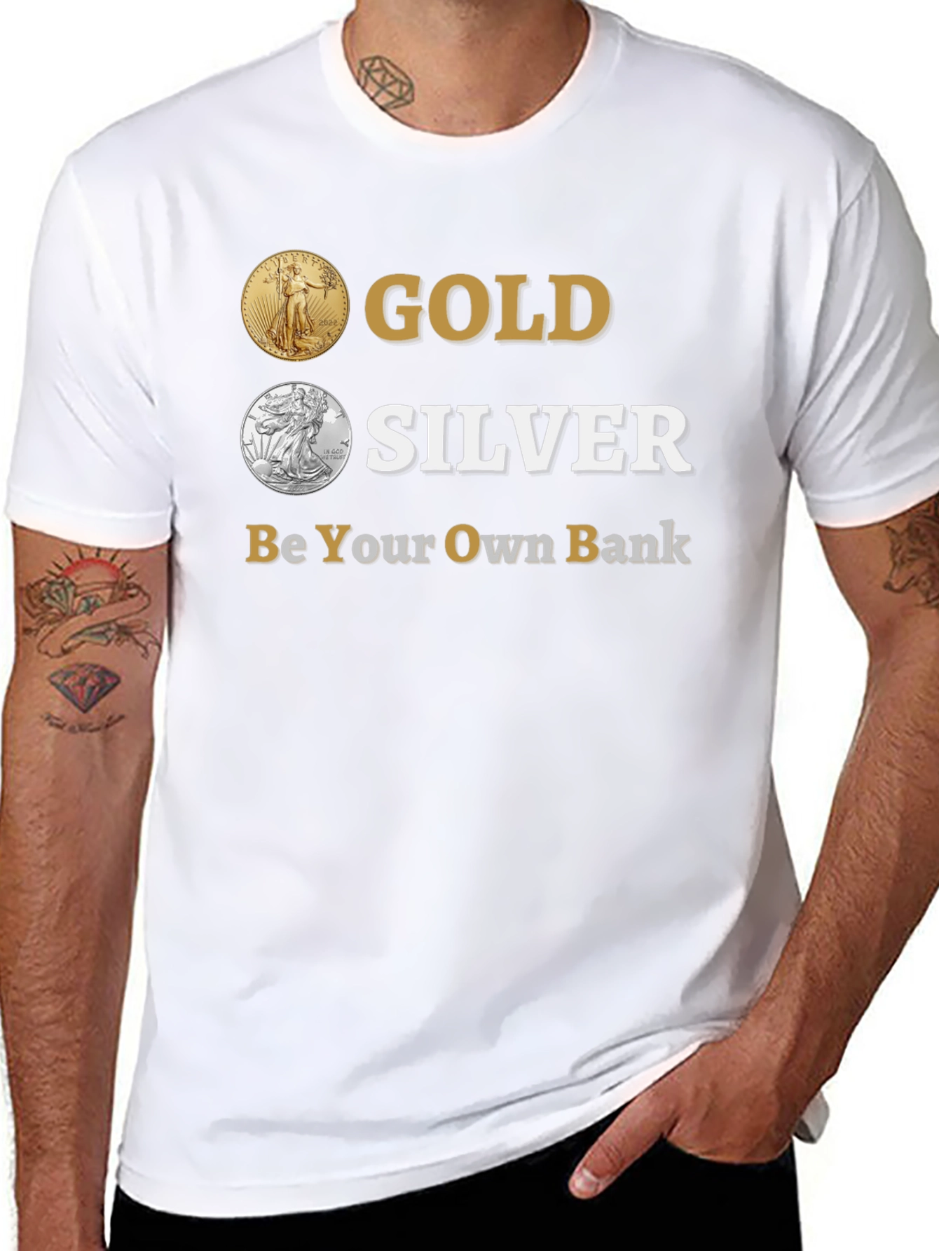 Gold & Silver Be Your Own Bank T-Shirt