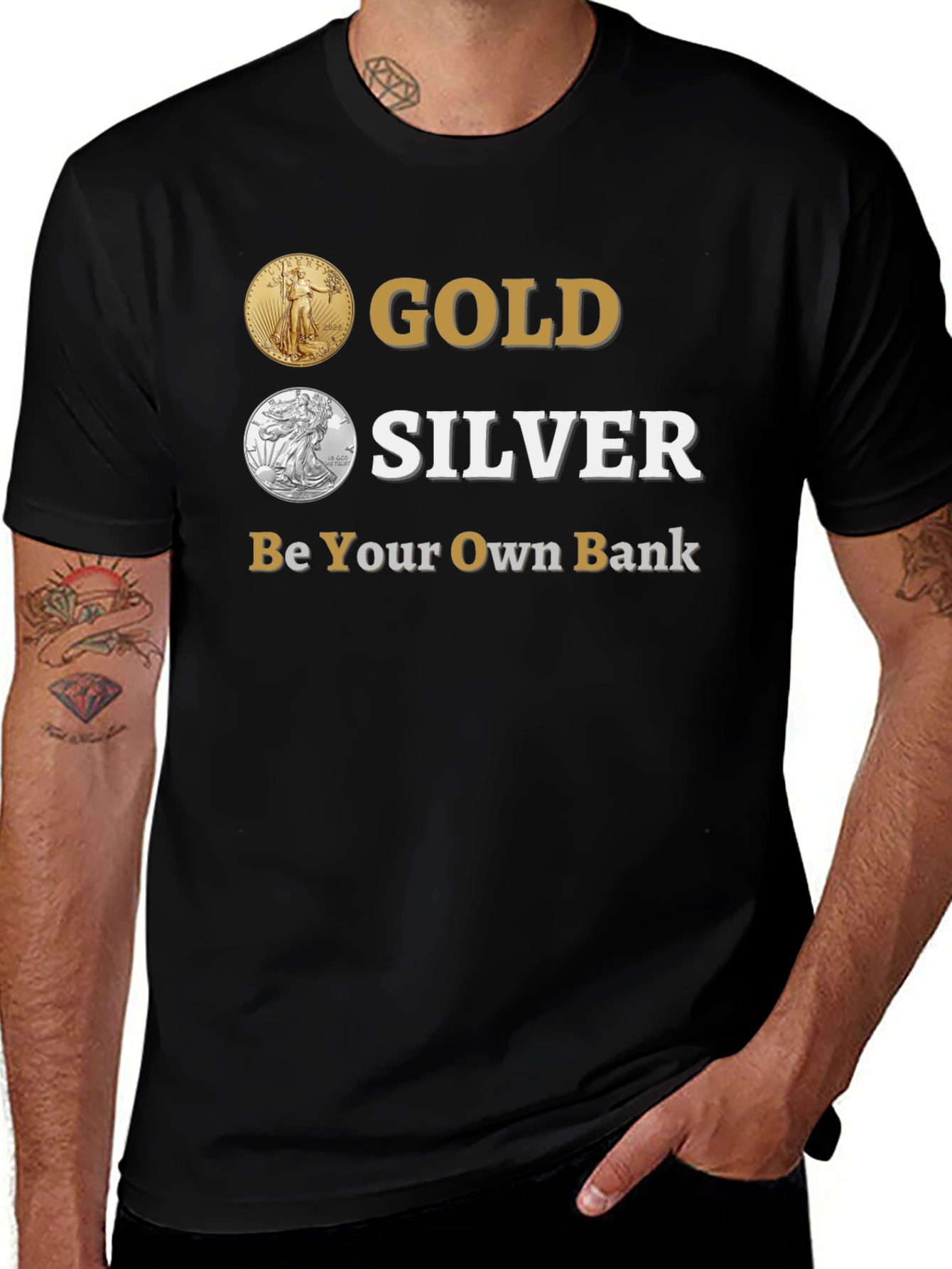 Gold & Silver Be Your Own Bank T-Shirt
