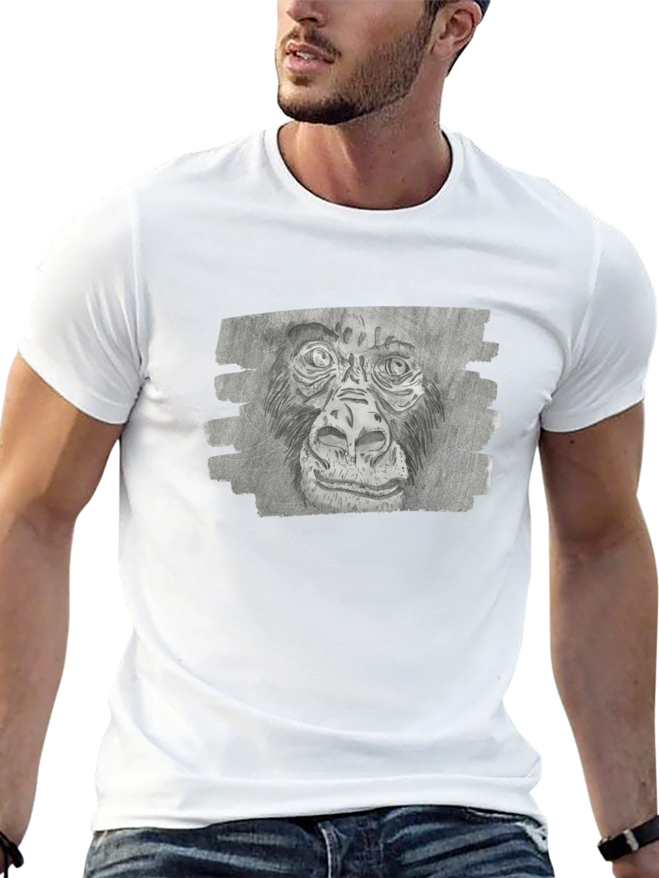 Gorilla Sketch Tee - Artistic Graphic Print T-Shirt