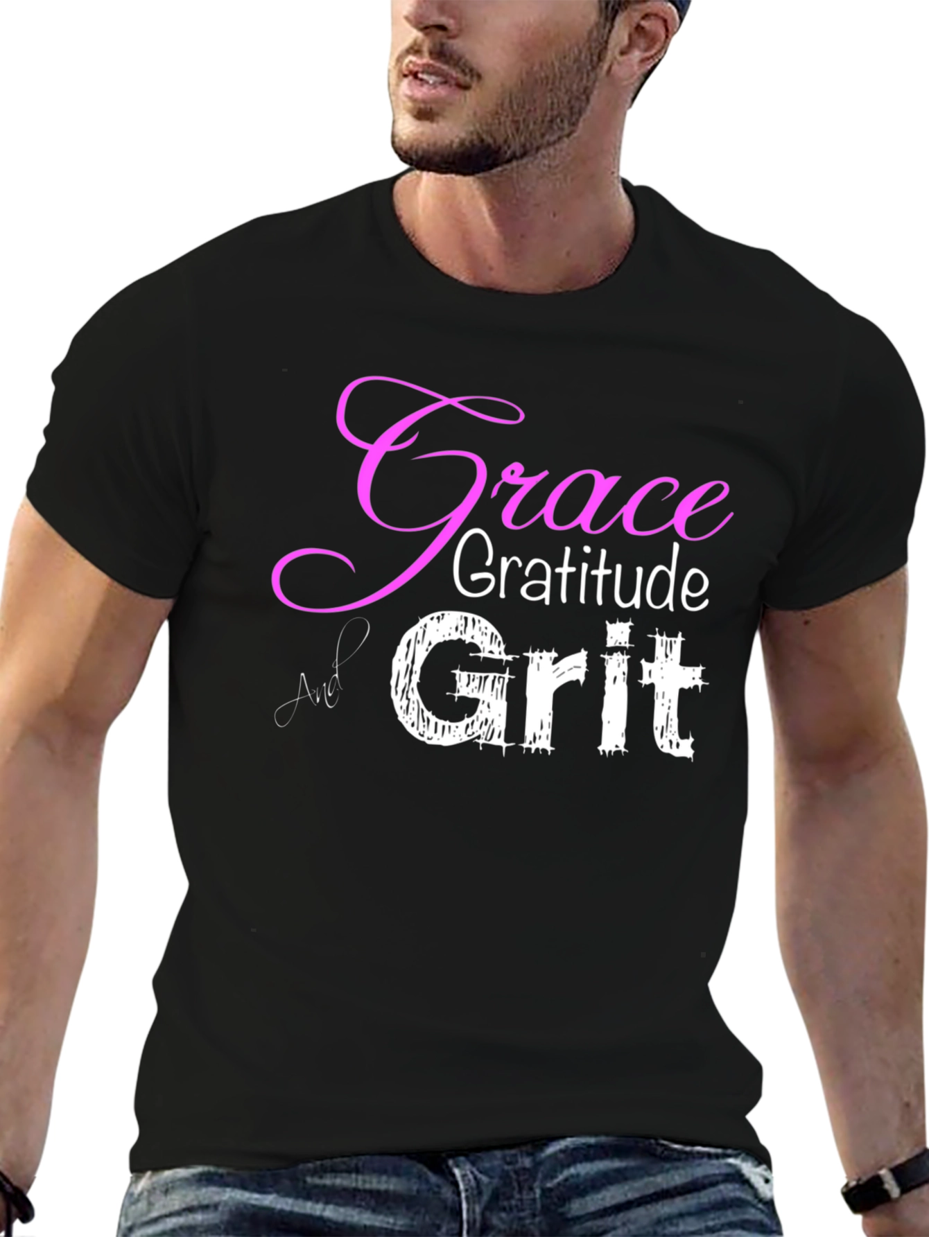 Grace Gratitude Grit T-Shirt - Inspirational Design