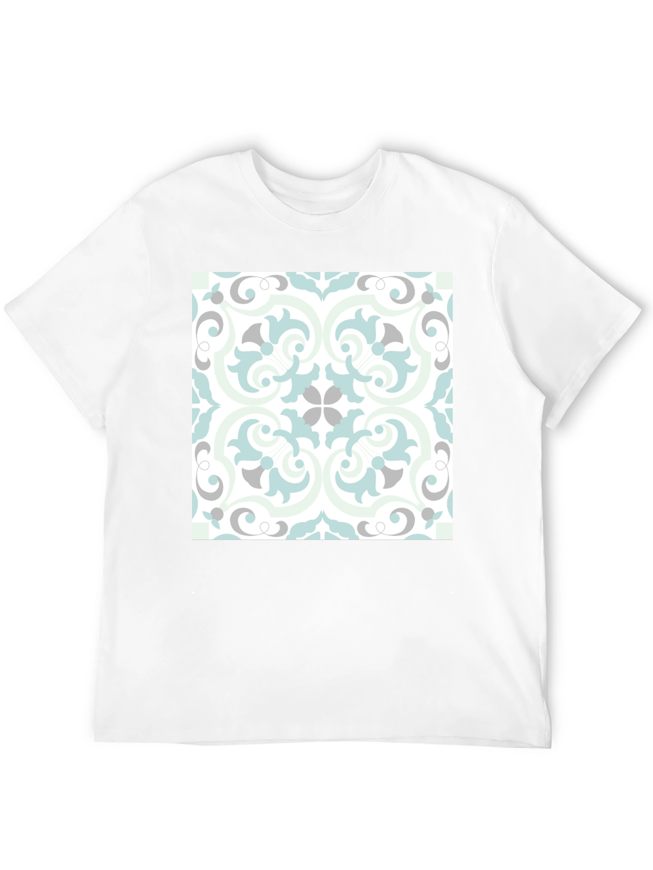 Stylish Black Tee with Ornate Tile Design