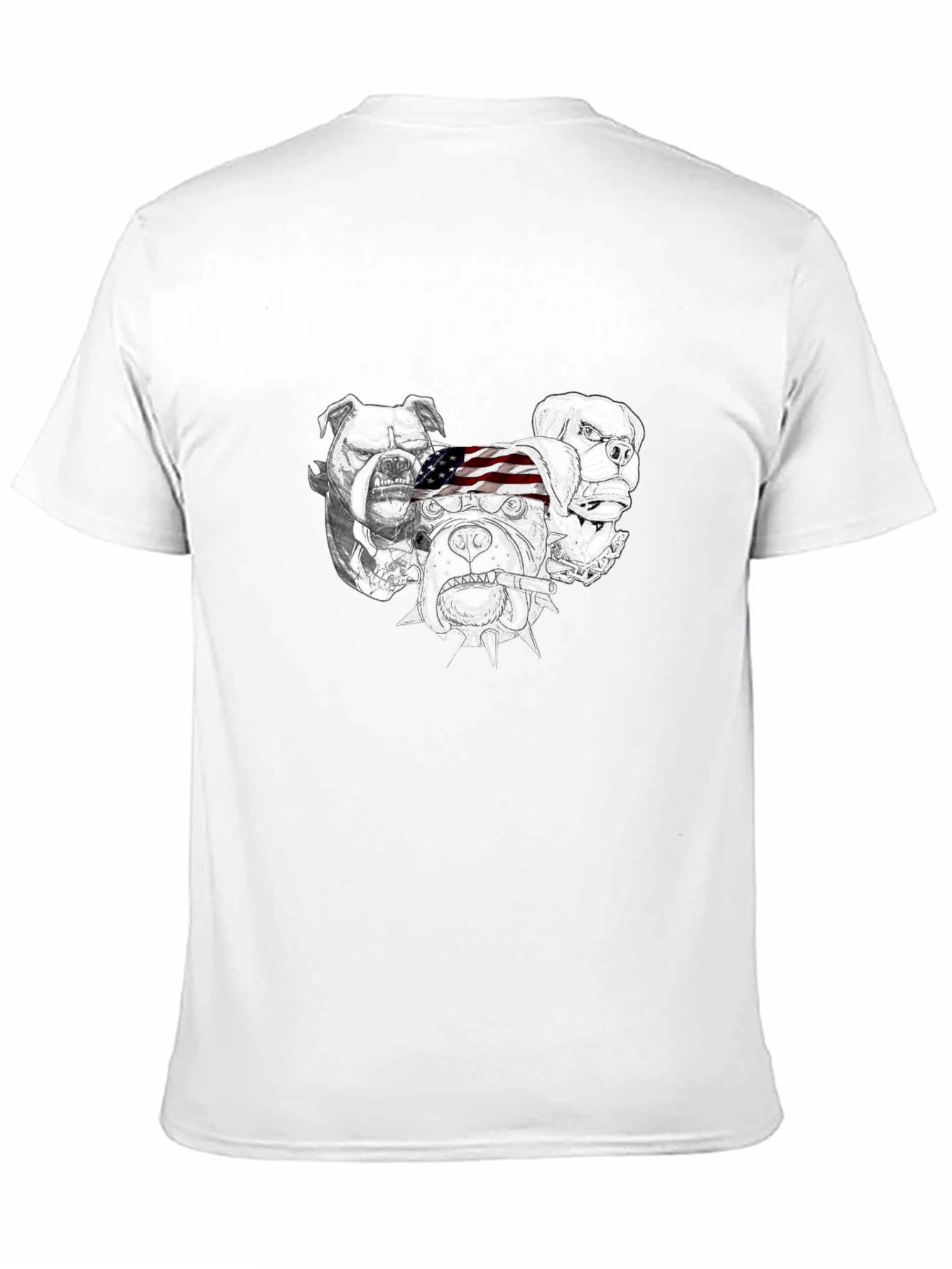 Bulldog Graphic Print Mens Black T-Shirt