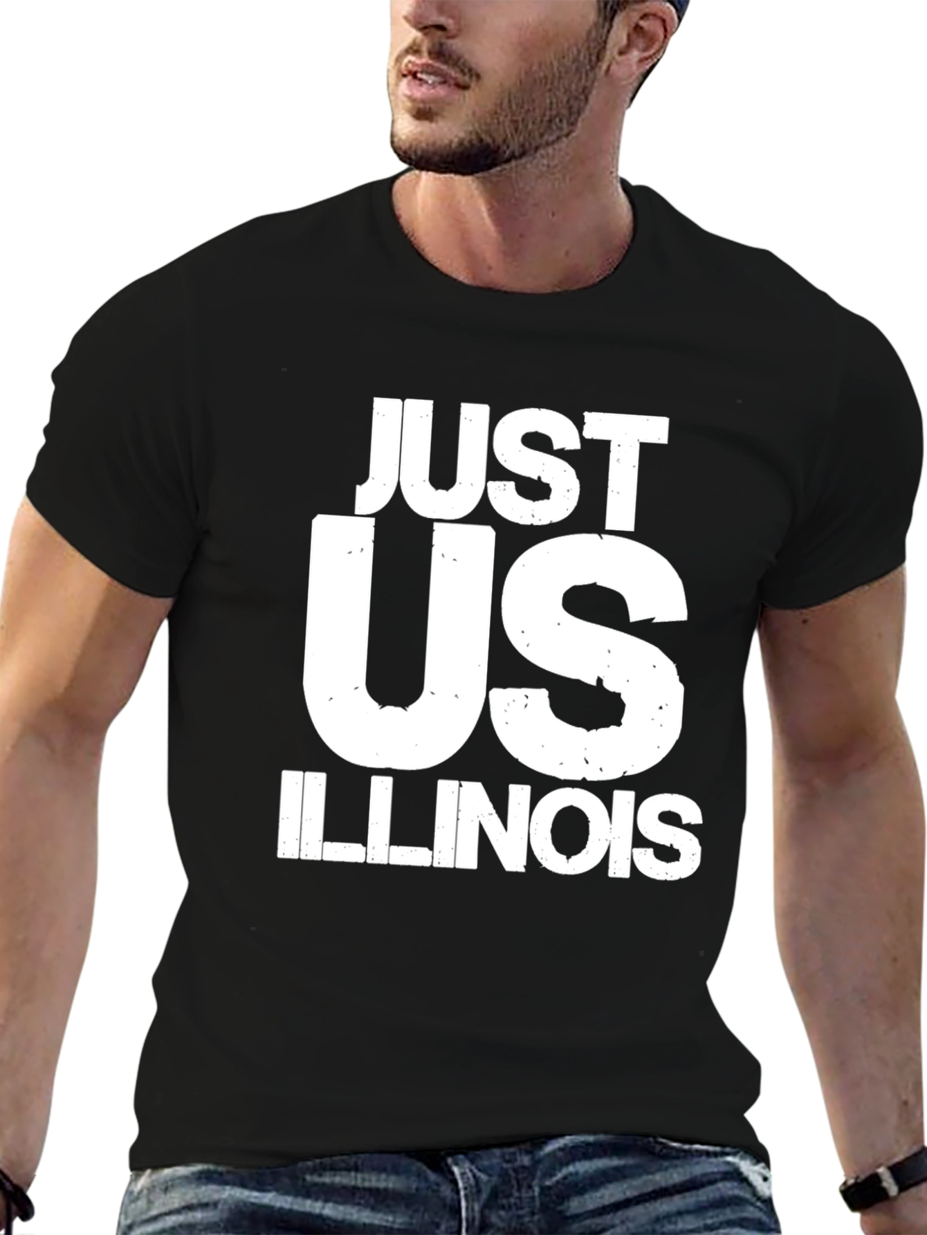 Just Us Illinois Graphic T-Shirt - Black