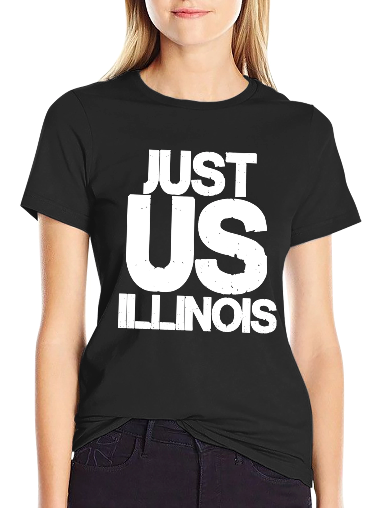 Just Us Illinois Graphic T-Shirt - Black