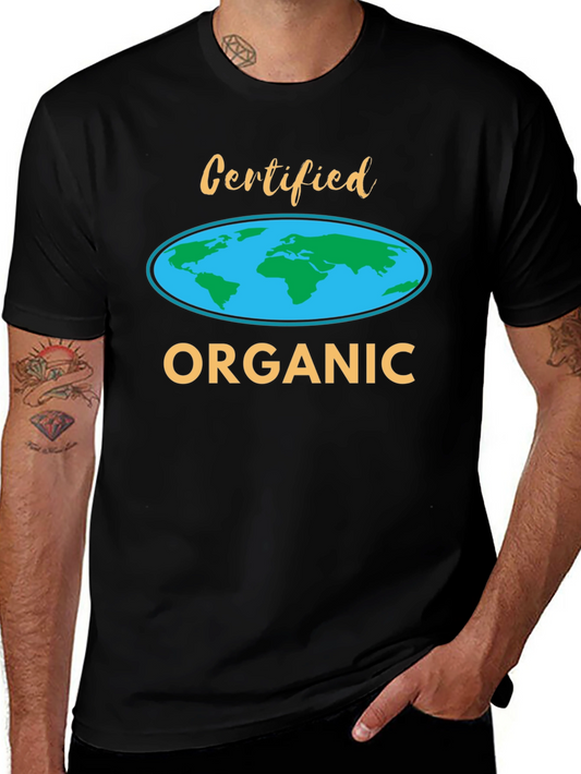 Certified Organic World Map T-Shirt - Black