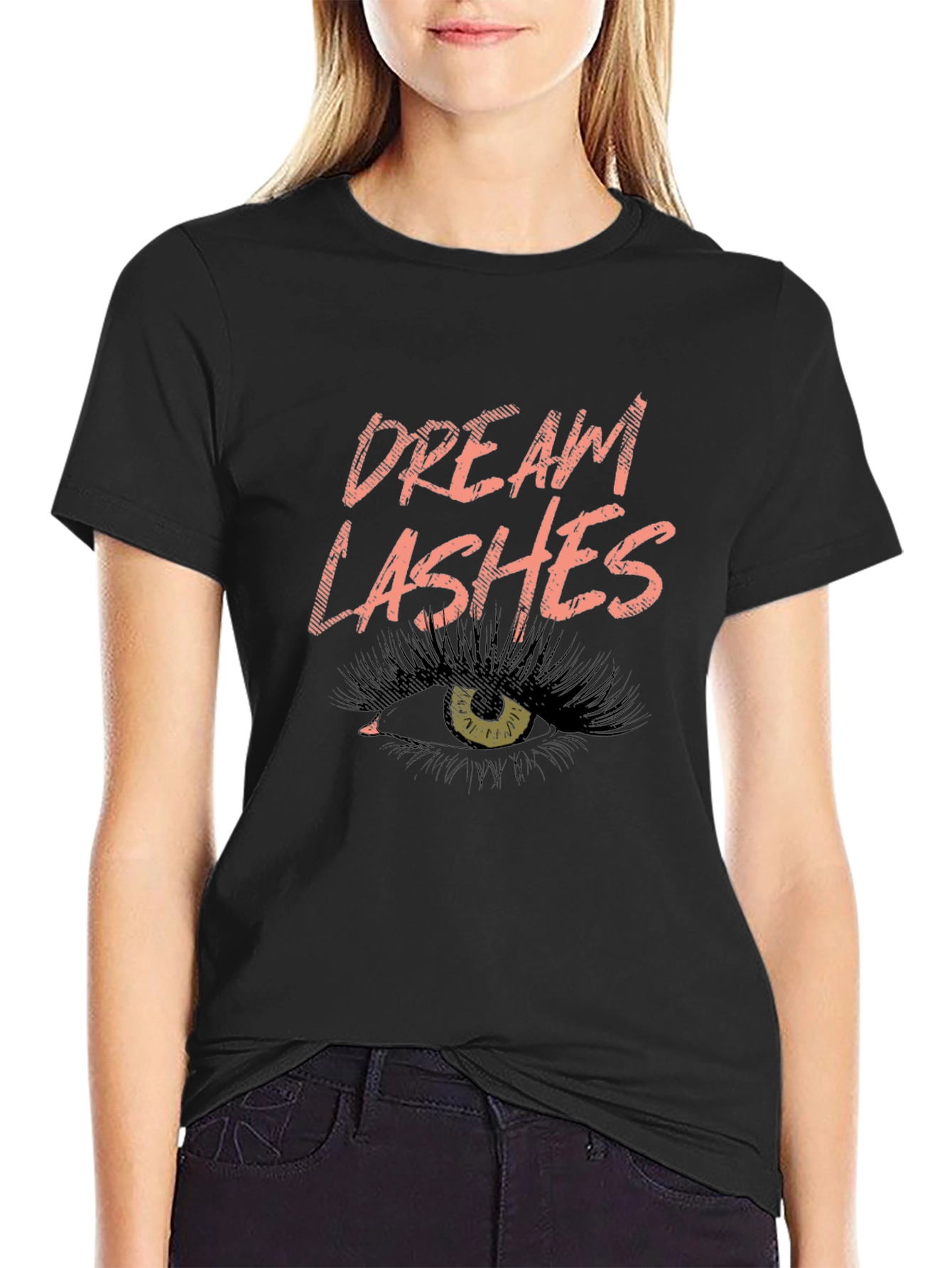 Dream Lashes Graphic Tee - Unisex Black Cotton T-Shirt