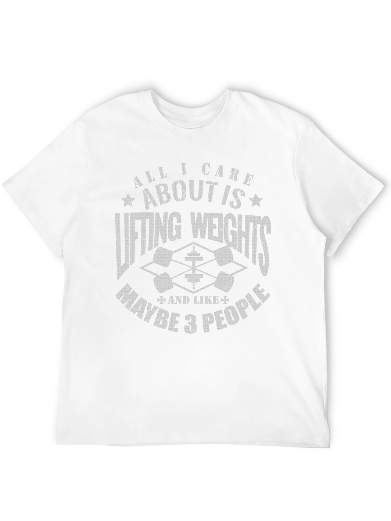 Weightlifting Graphic Tee: Lifting Weights & Maybe 3 People
