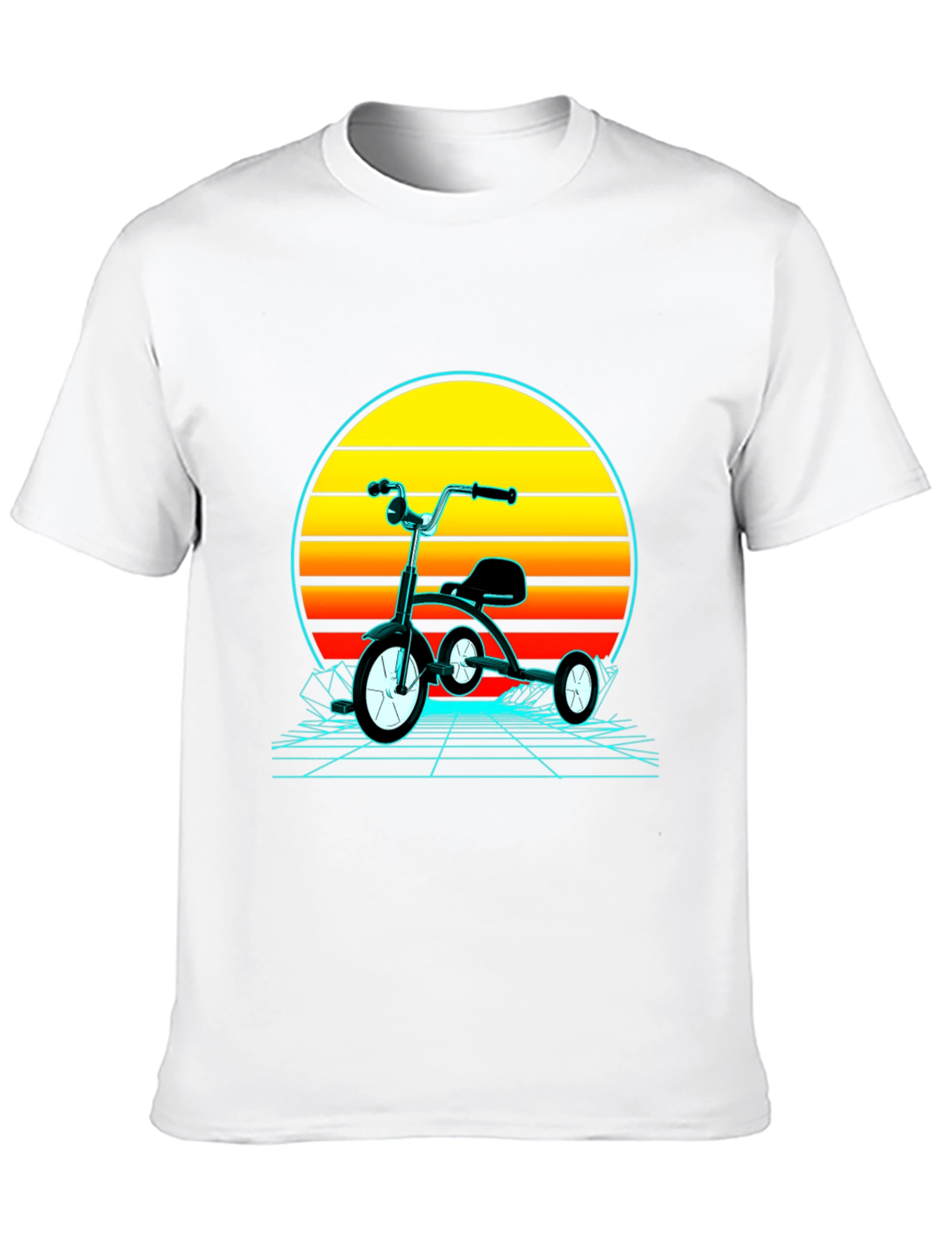 Retro Tricycle Sunset Graphic T-Shirt