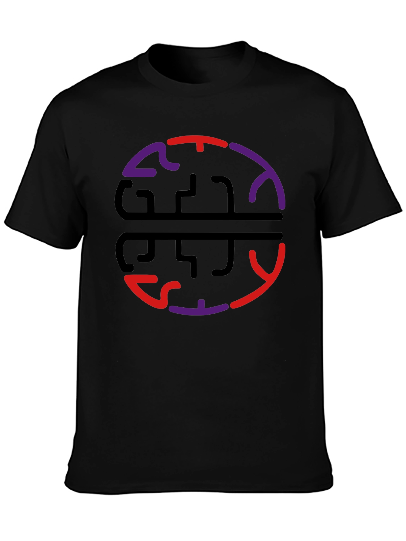Abstract Brain Graphic Black T-Shirt