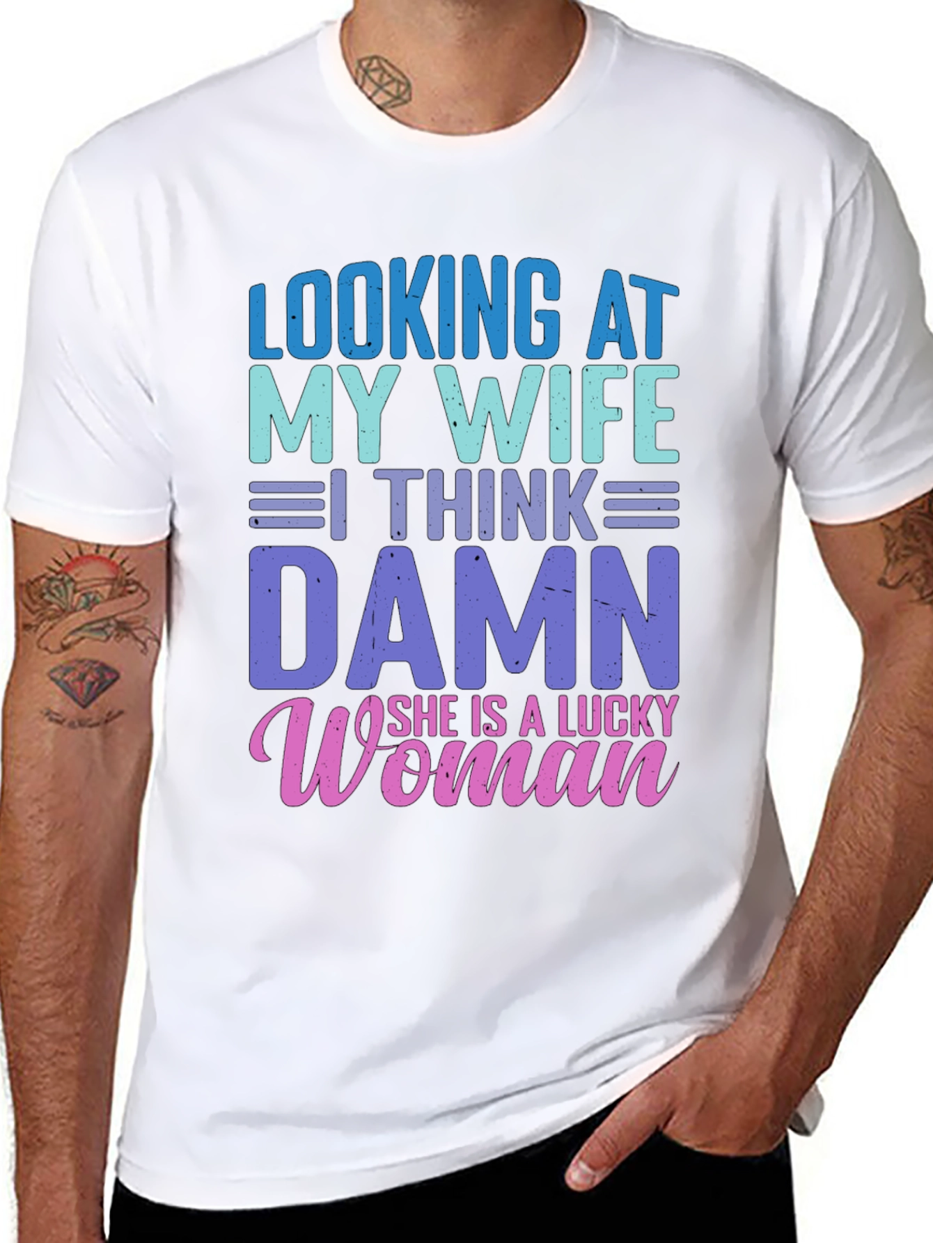 Lucky Wife T-Shirt - Mens Funny Graphic Tee