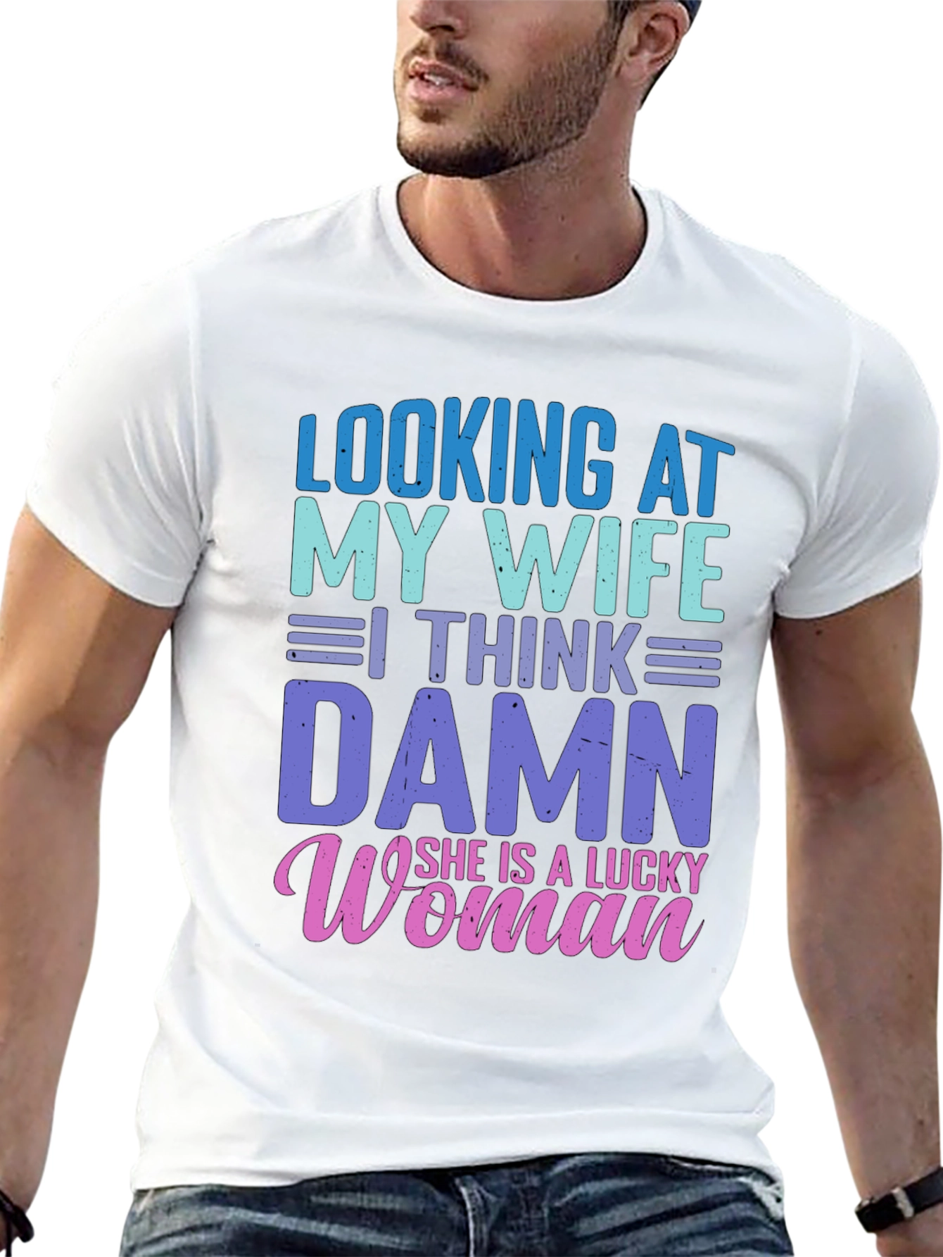 Lucky Wife T-Shirt - Mens Funny Graphic Tee