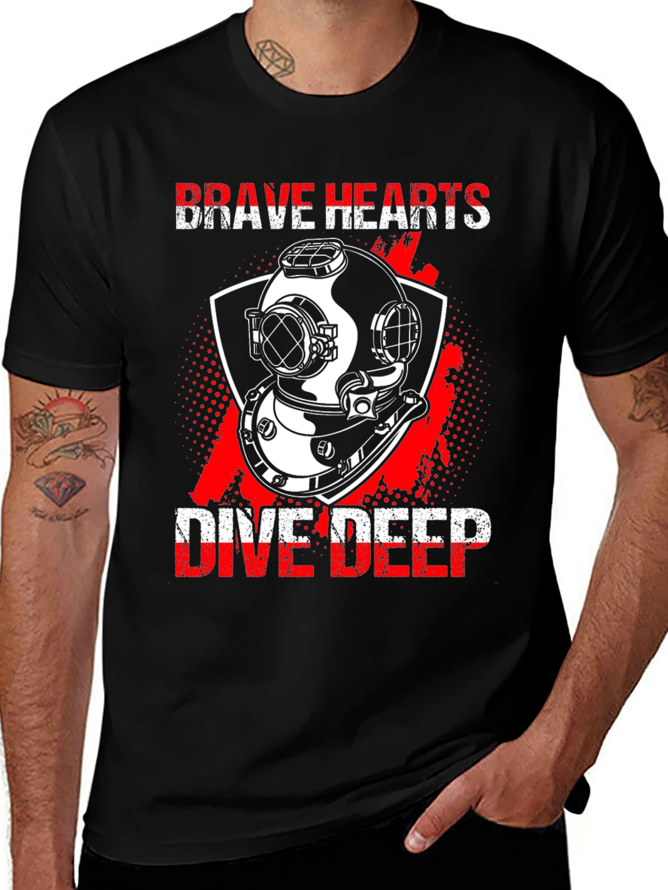 Brave Hearts Dive Deep Black T-Shirt