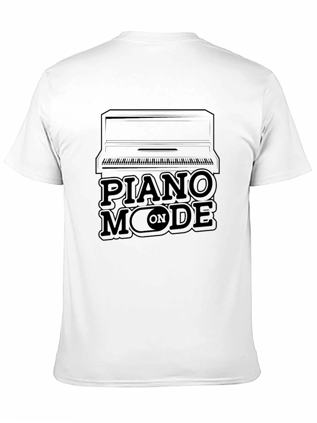 Piano Mode On Black T-Shirt
