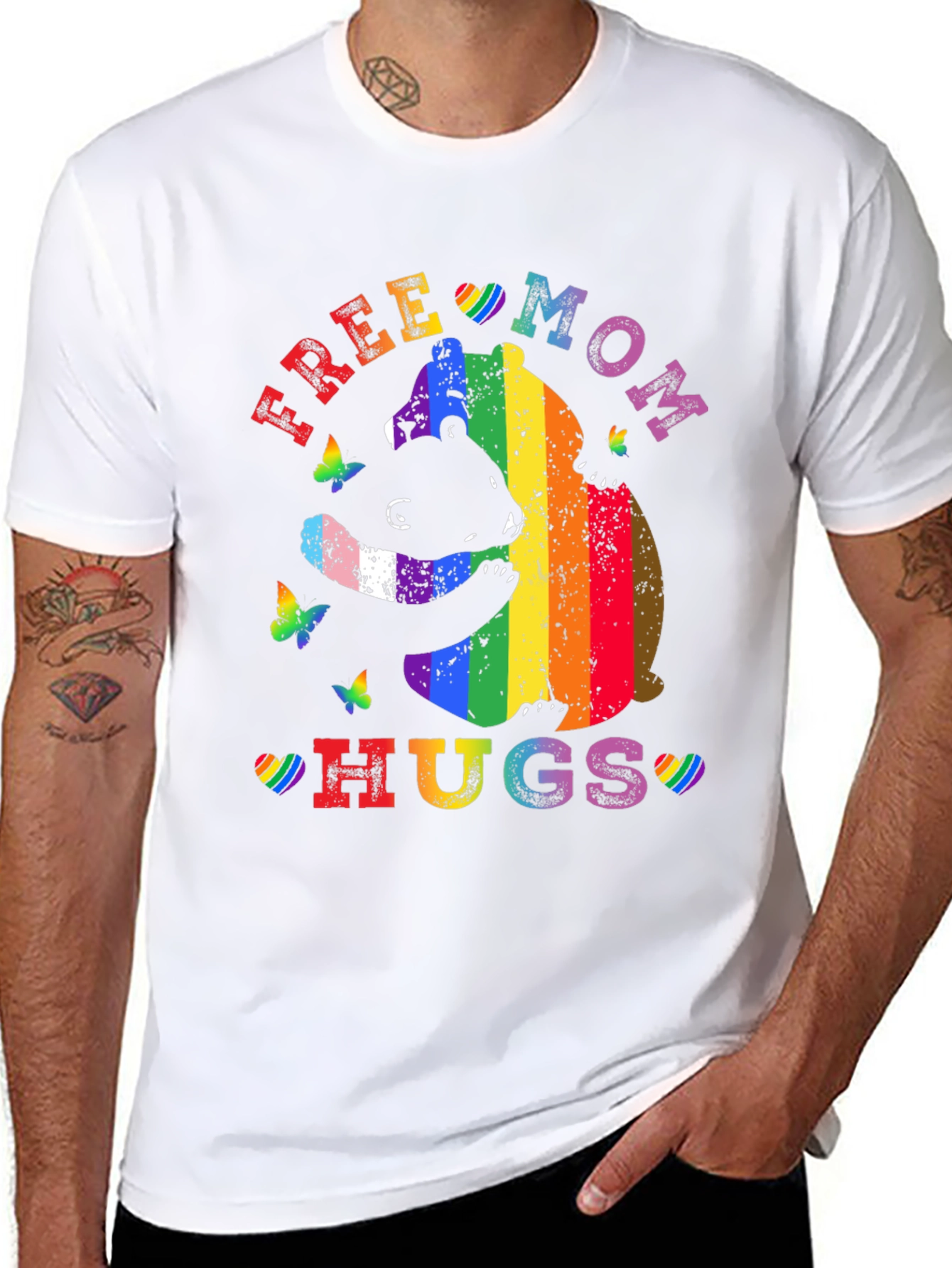 Free Mom Hugs Rainbow Bear T-Shirt