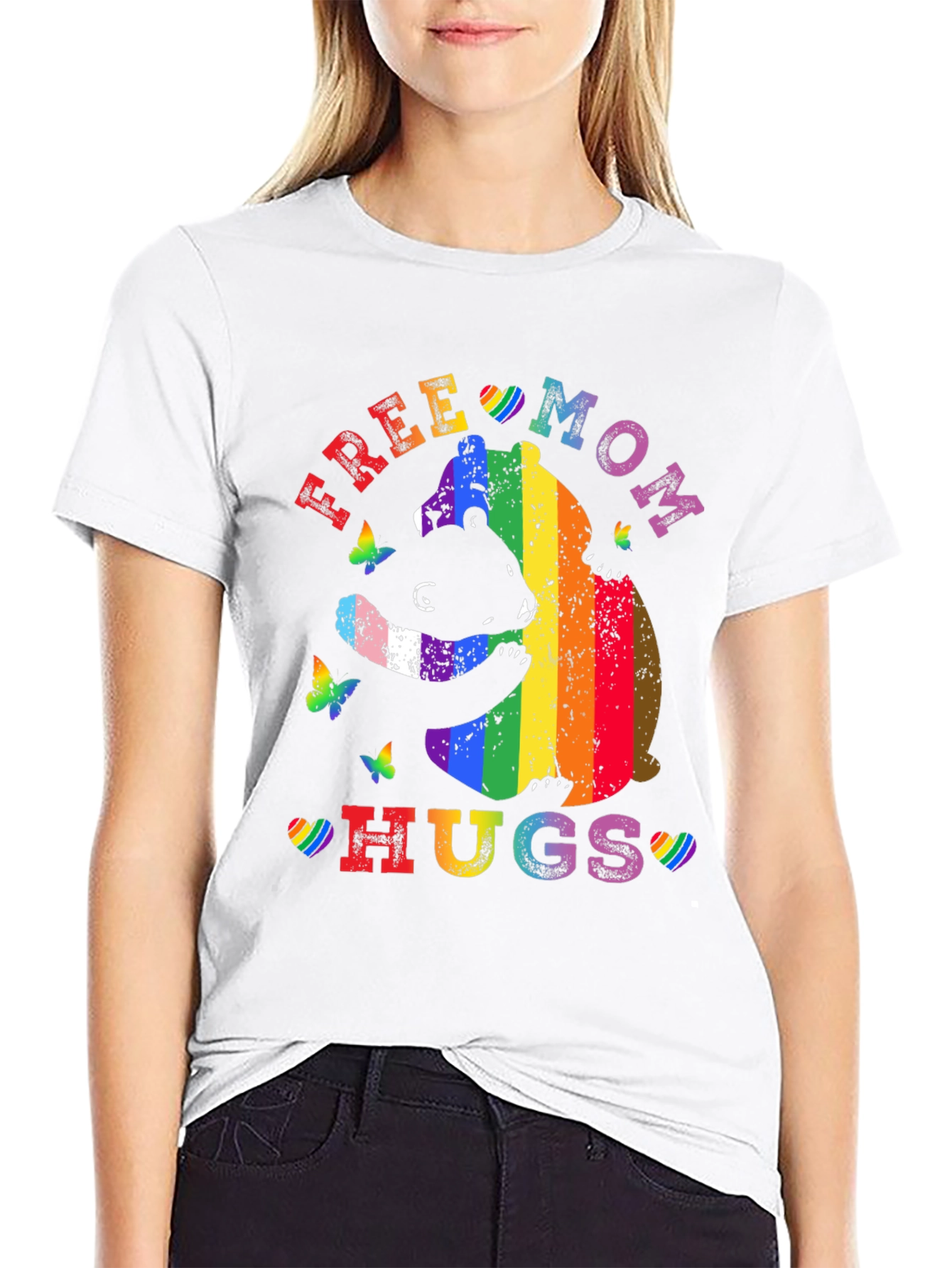 Free Mom Hugs Rainbow Bear T-Shirt