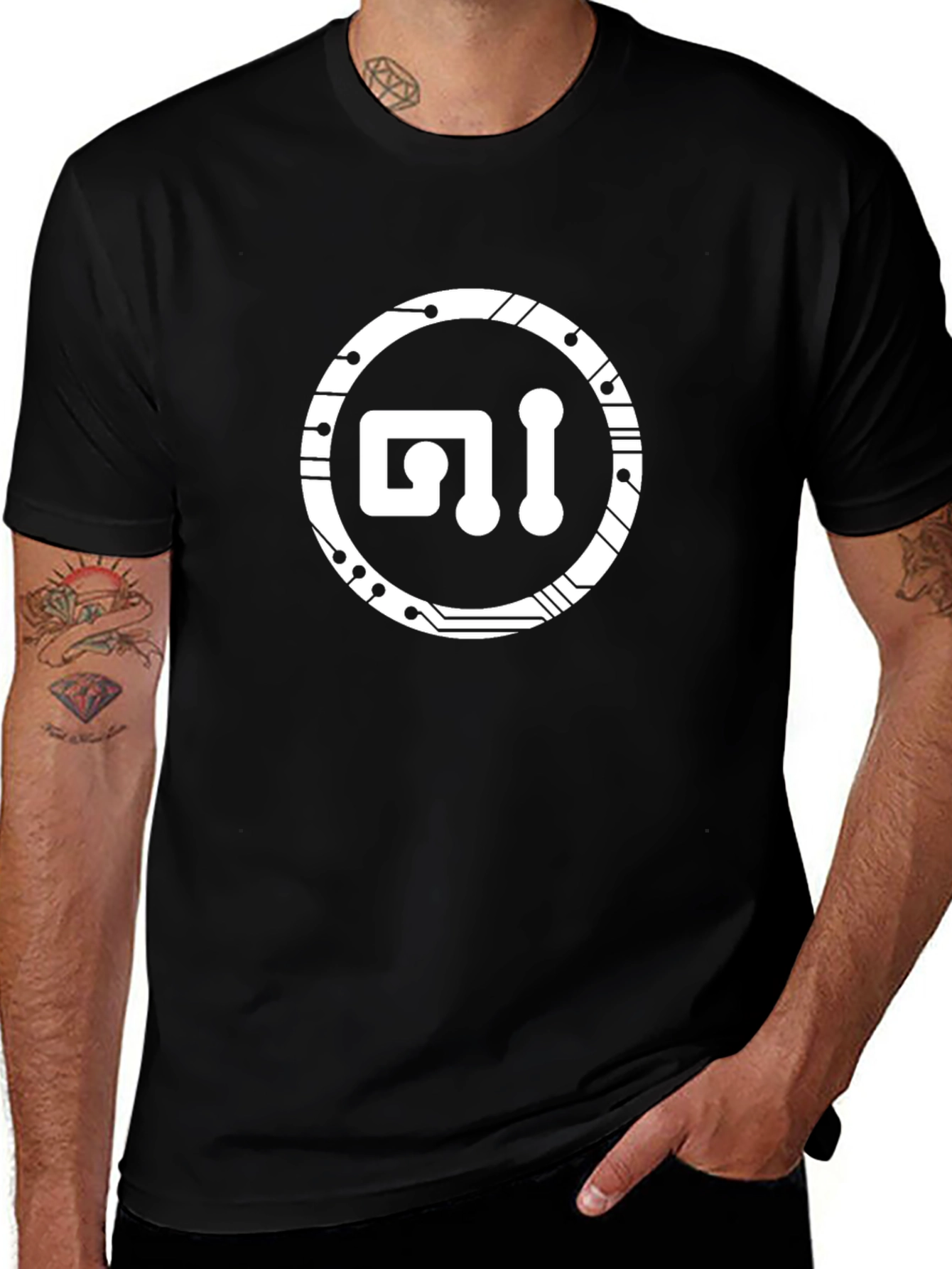 Tech Circuit Logo Black T-Shirt