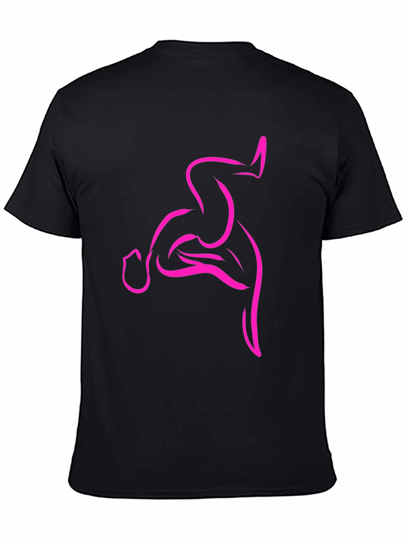 Mens Black T-Shirt with Abstract Pink Design