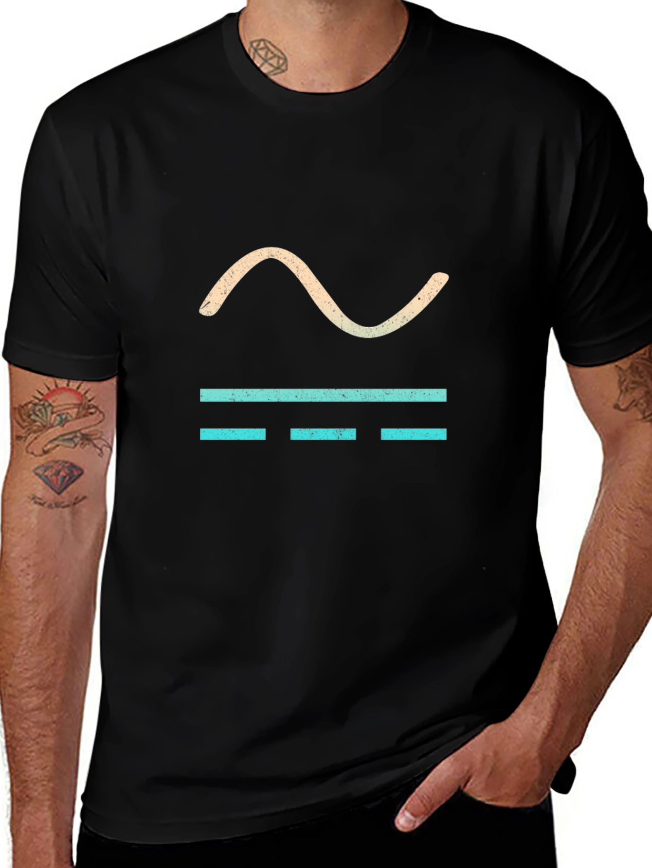 Cool Graphic Tee - Sine Wave & Bars Design