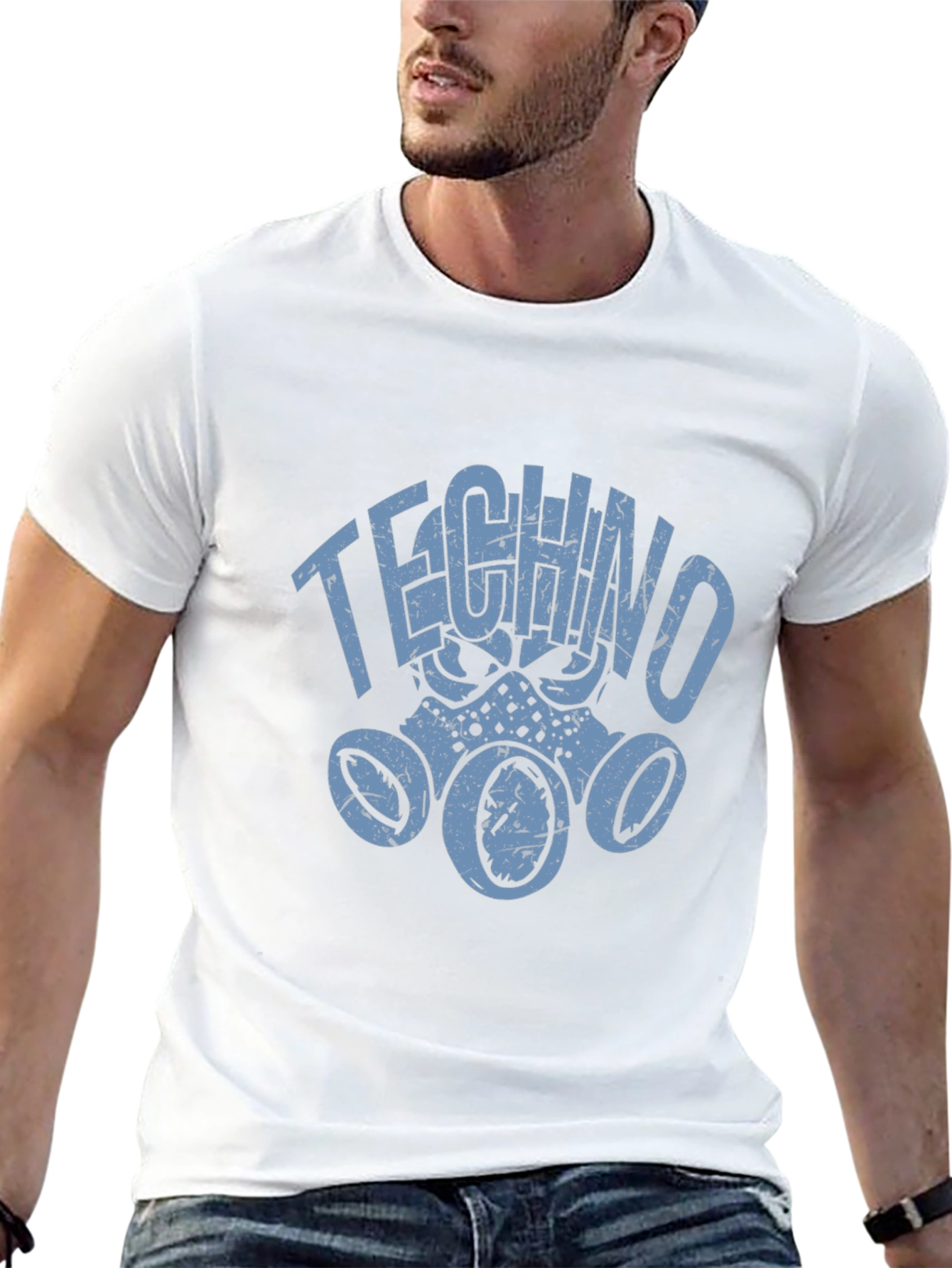 Techno Gas Mask Graphic T-Shirt