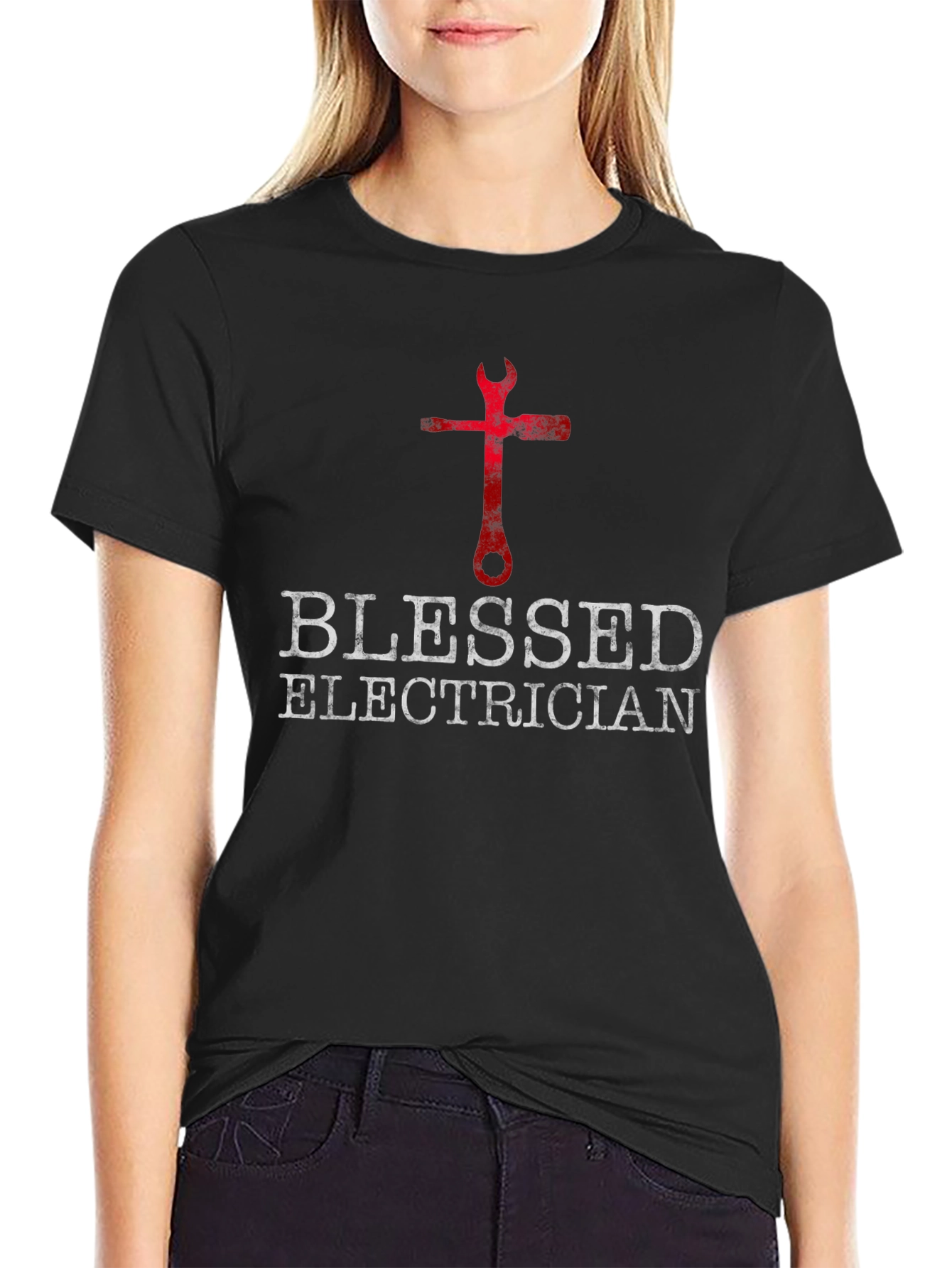 Blessed Electrician T-Shirt - Christian Mechanic Tee