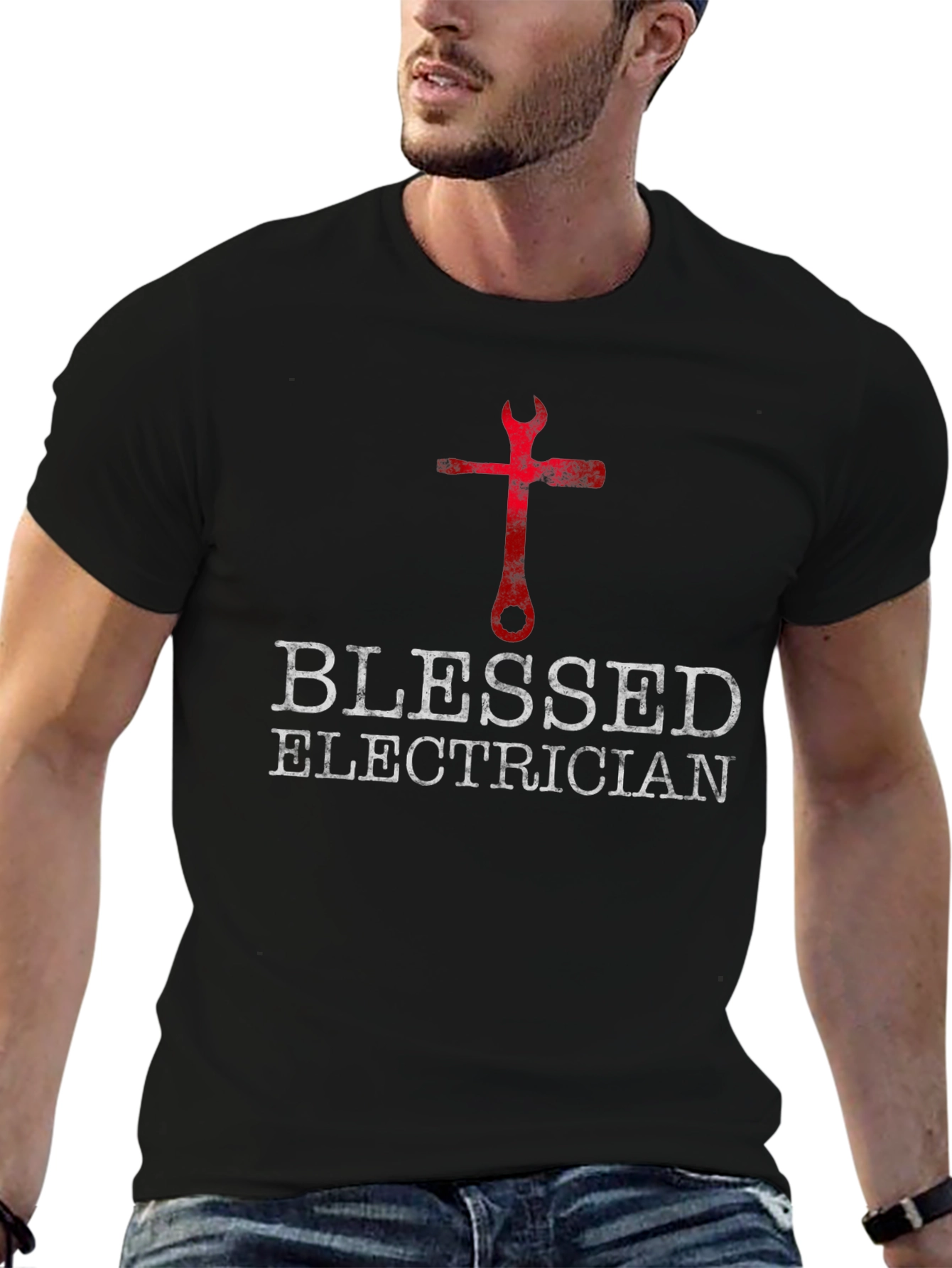Blessed Electrician T-Shirt - Christian Mechanic Tee
