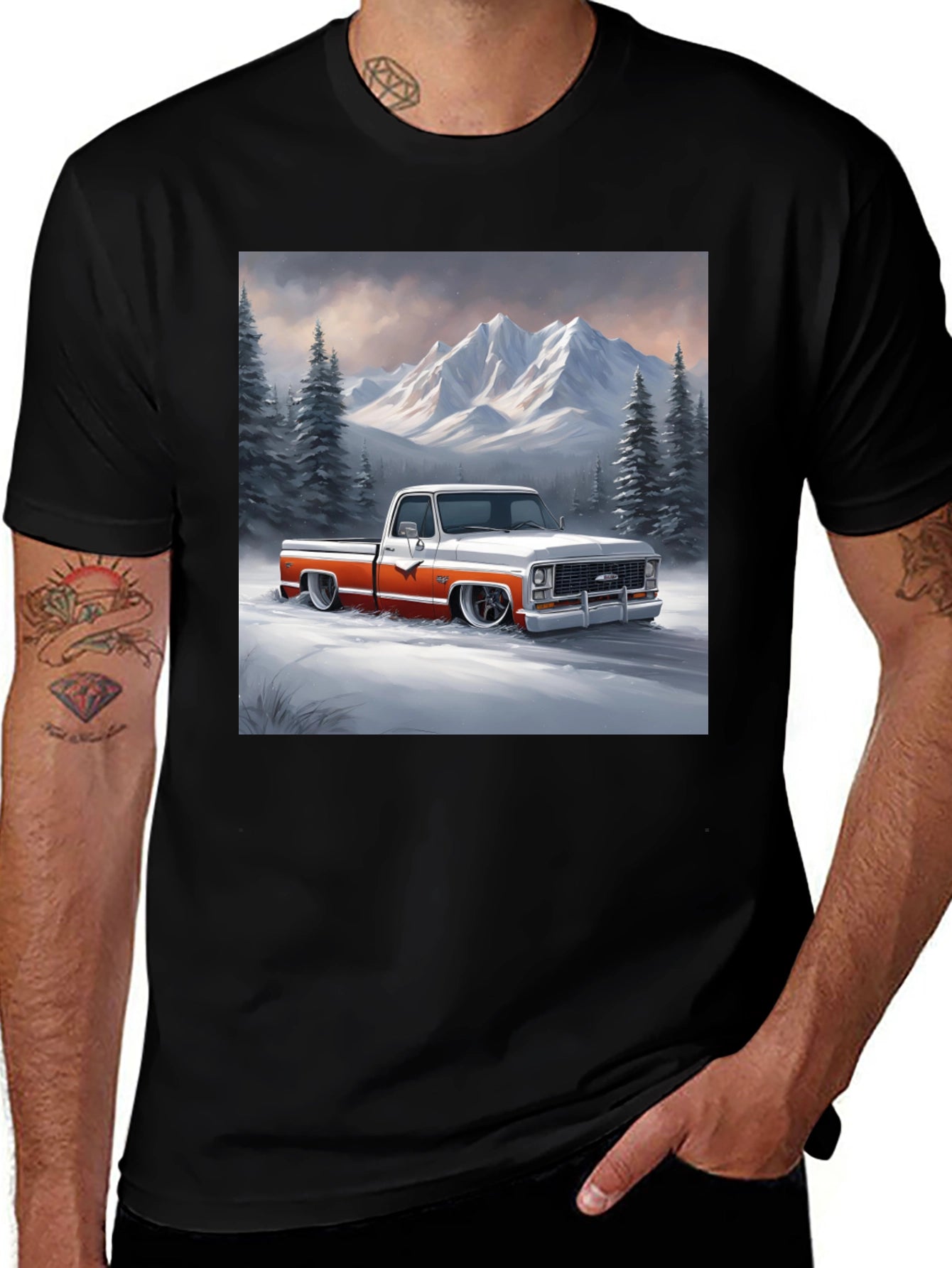 Classic Truck Graphic Tee - Mountain Scene